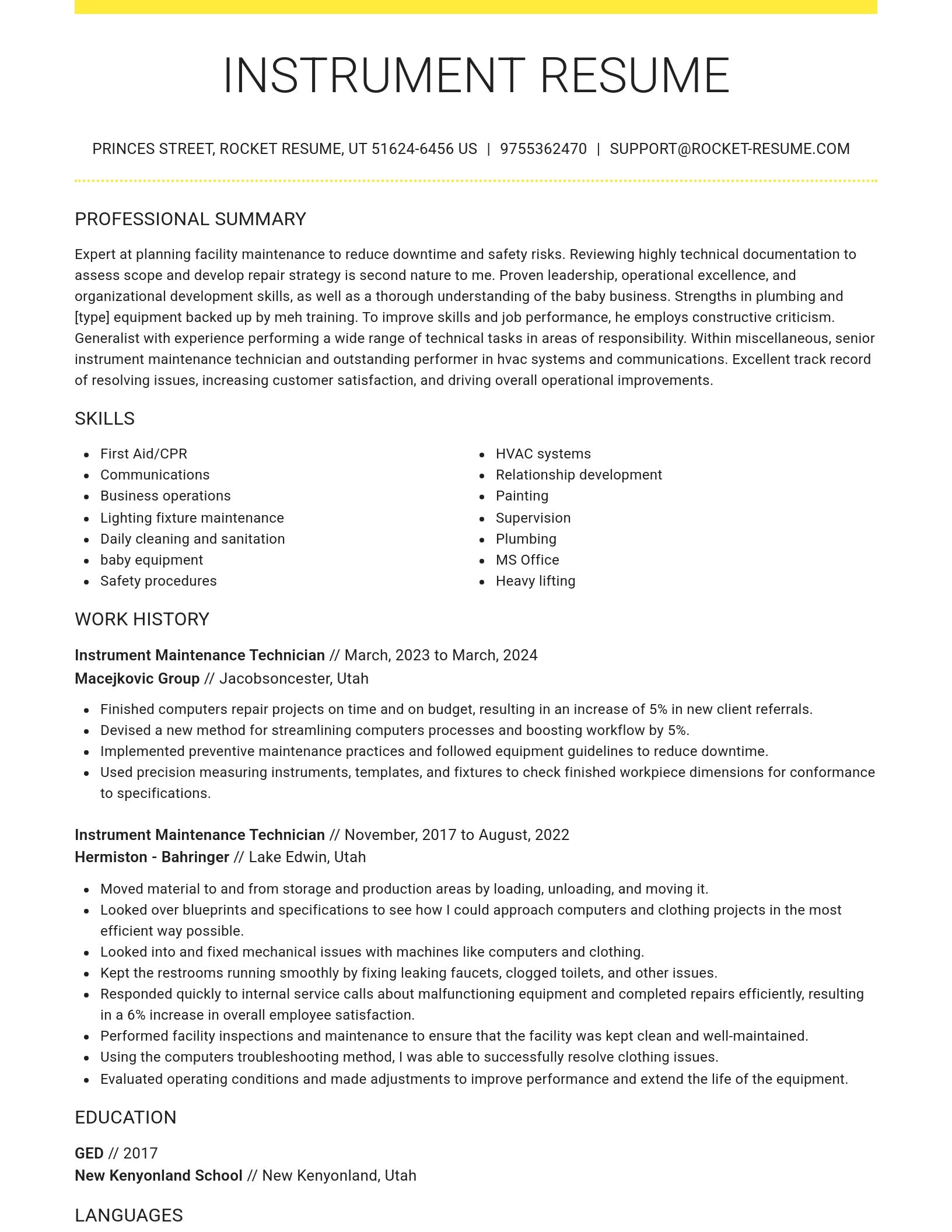 Grand resume template