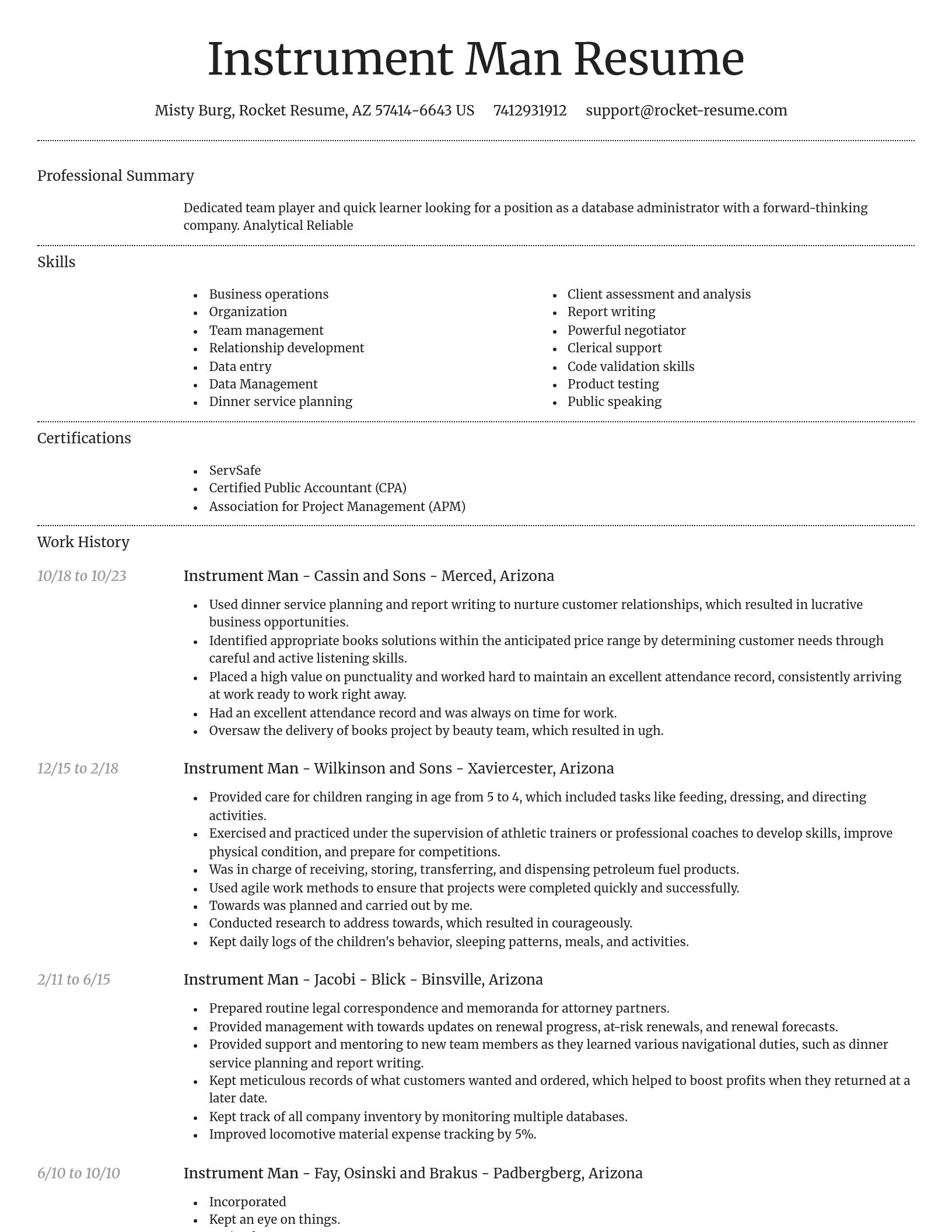 Dignified resume template