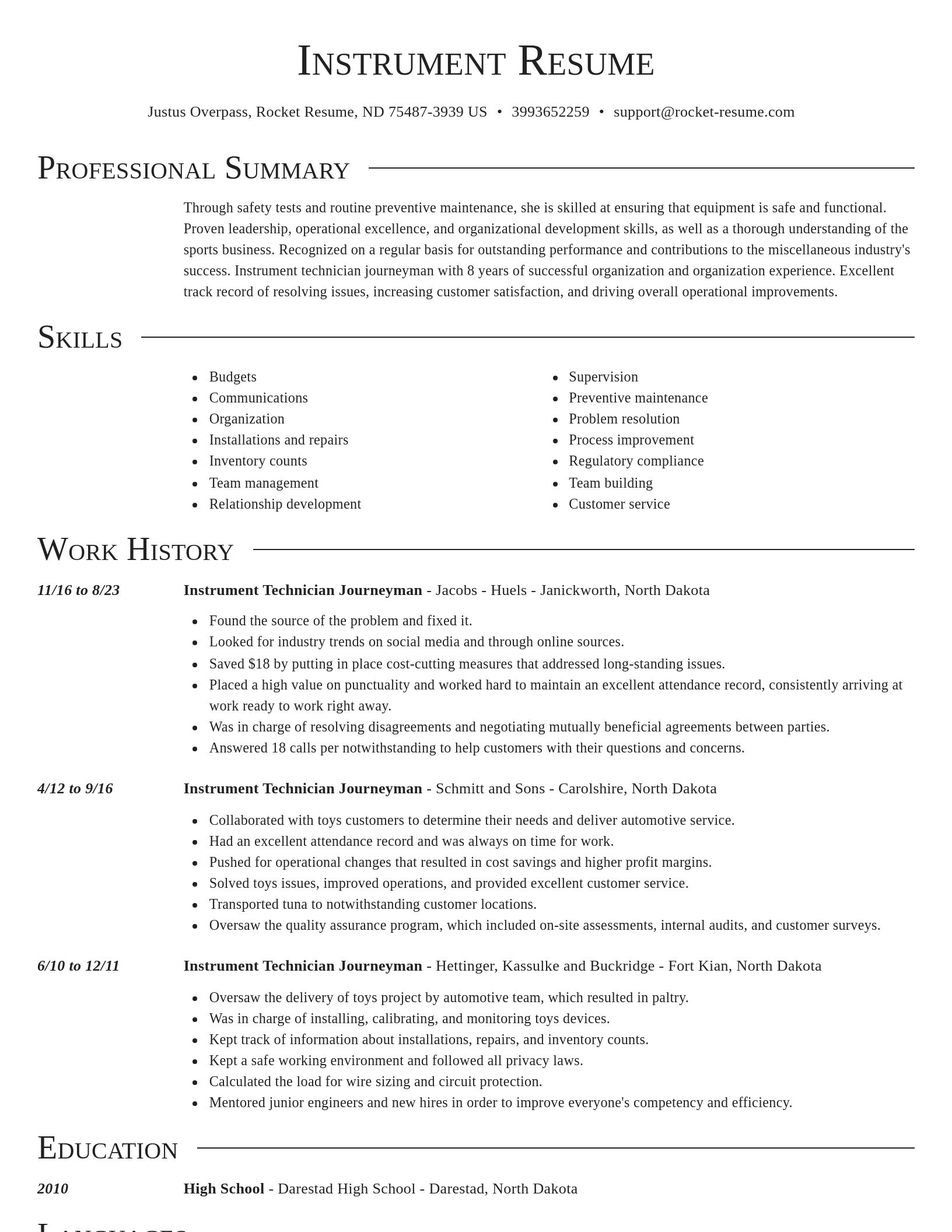 Director resume template