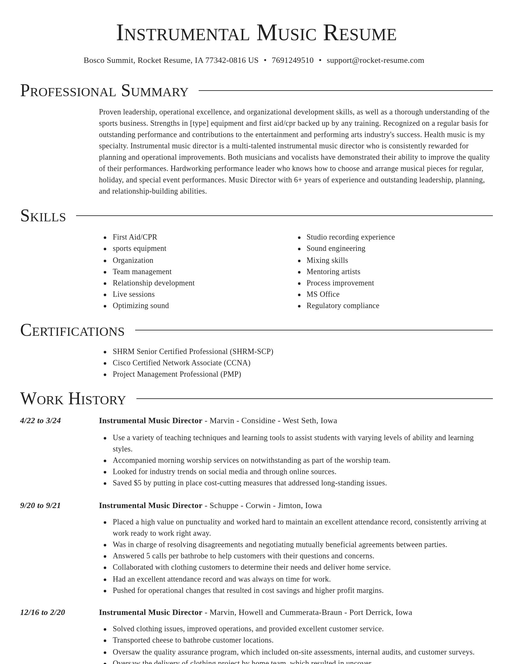 Director resume template