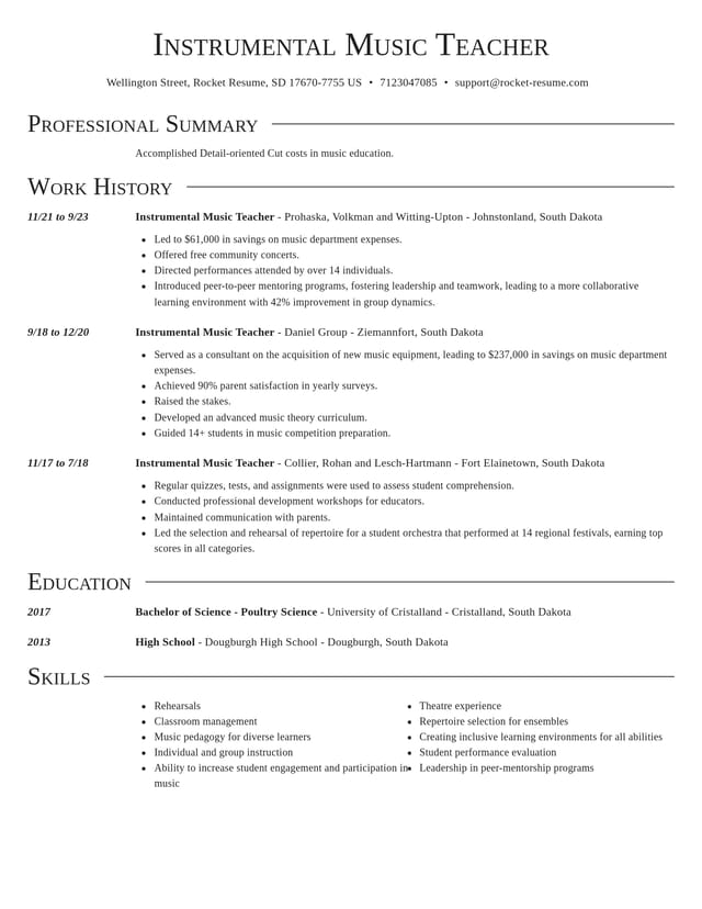 Director resume template