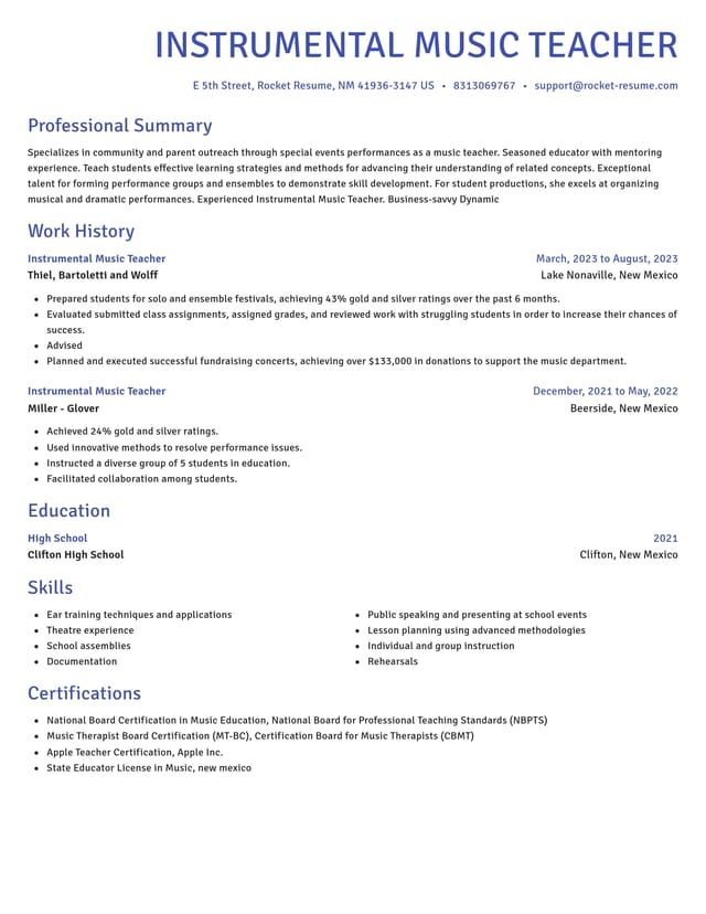 Novel resume template