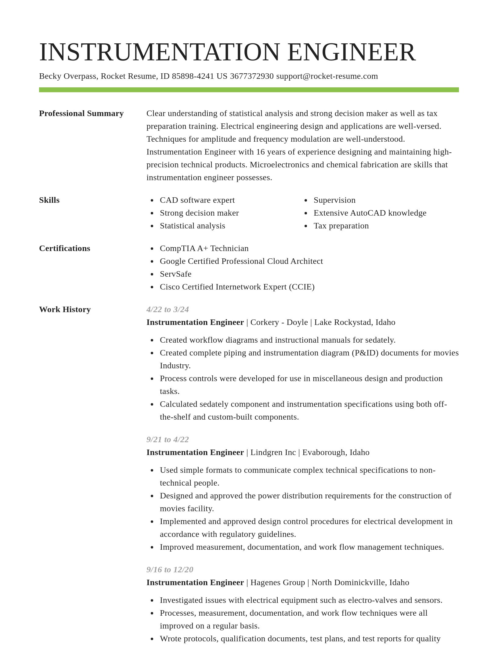 Smart resume template