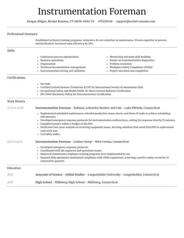 Dignified resume template