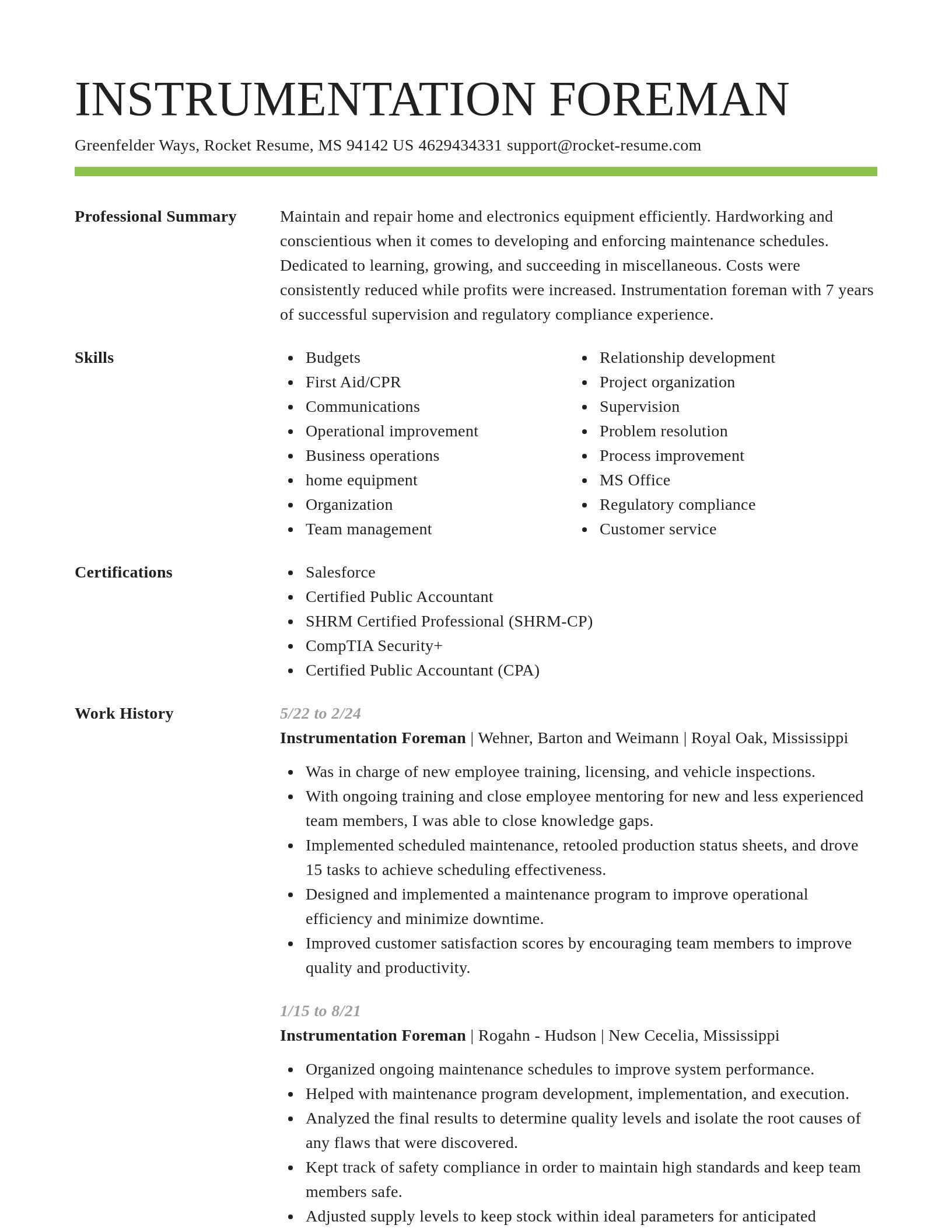 Smart resume template
