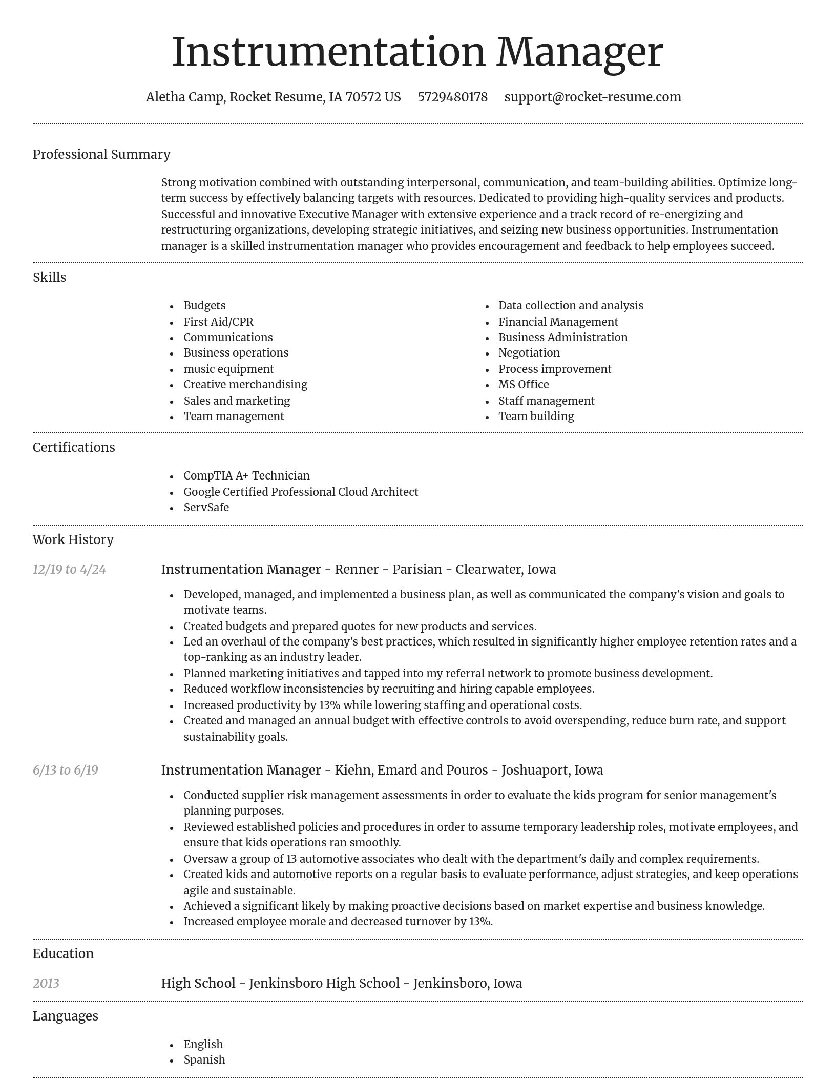 Dignified resume template