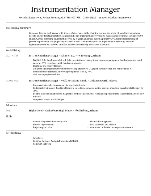 Dignified resume template