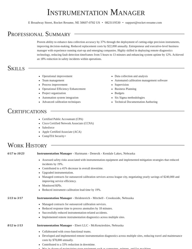Director resume template