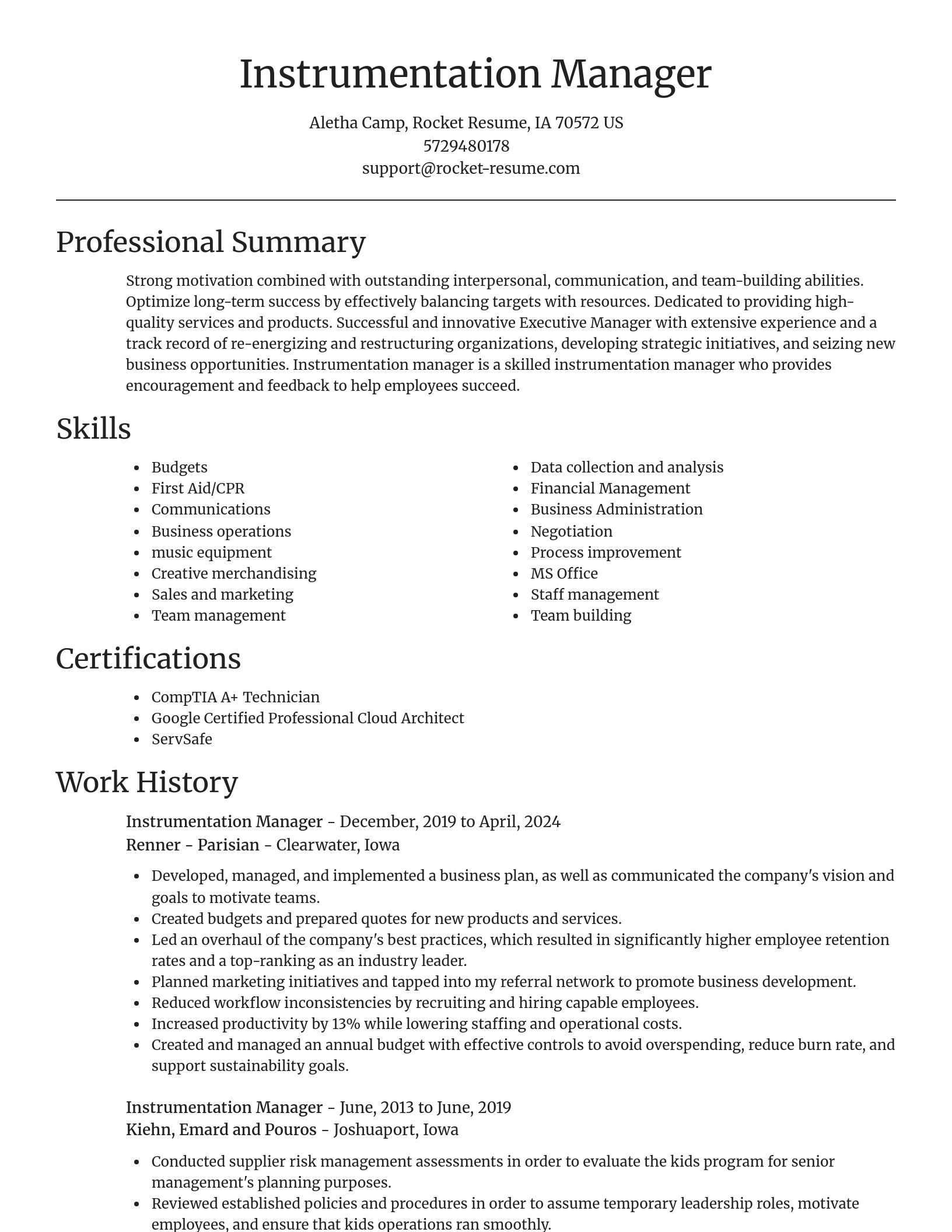 Focal Point resume template