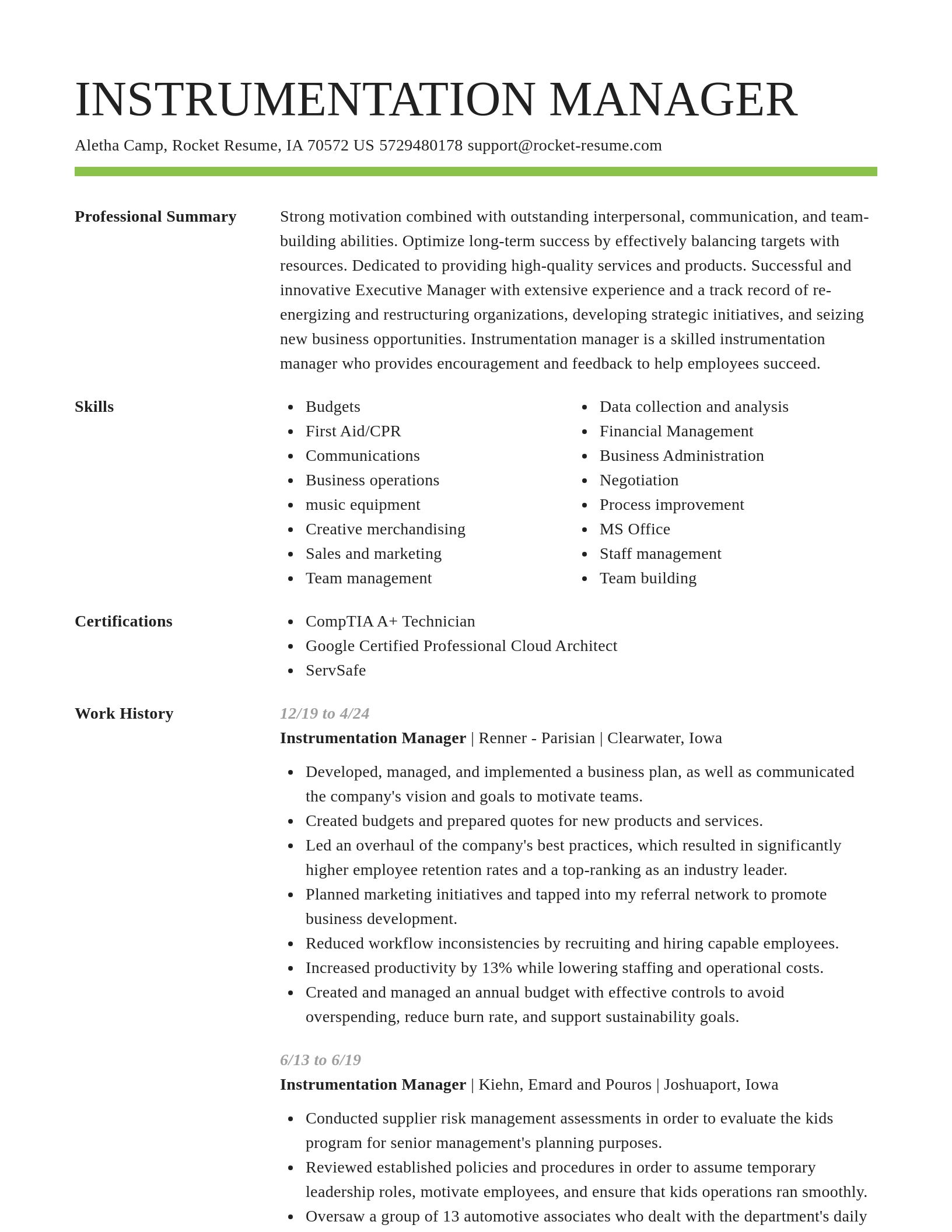 Smart resume template