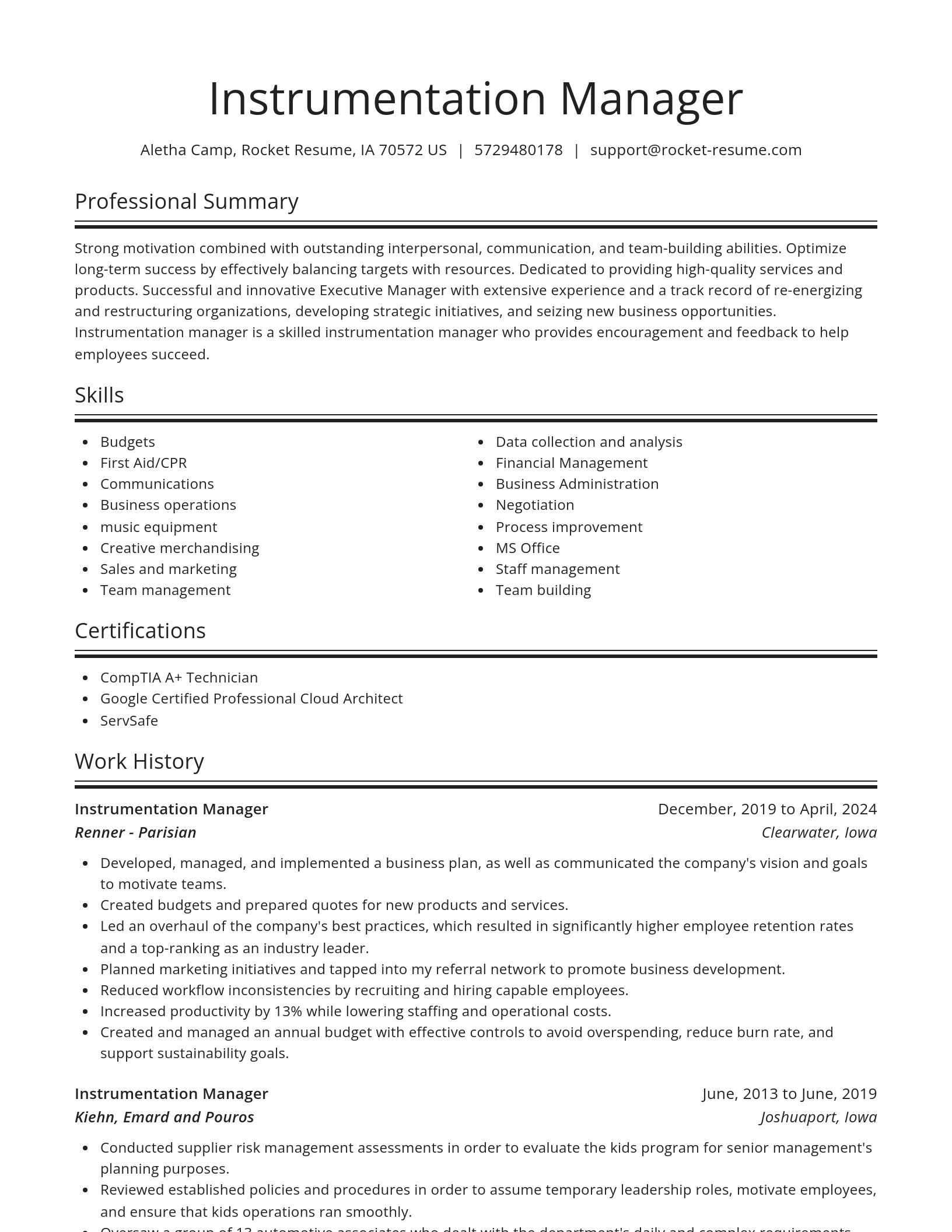 Spotlight resume template