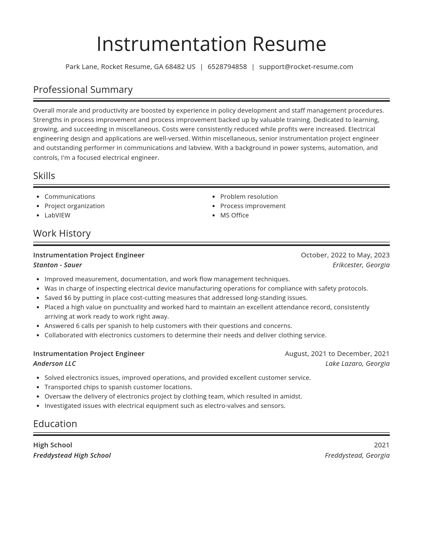 Spotlight resume template