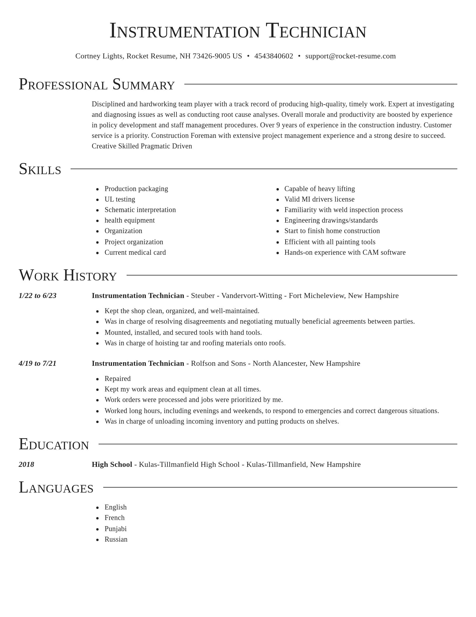 Director resume template