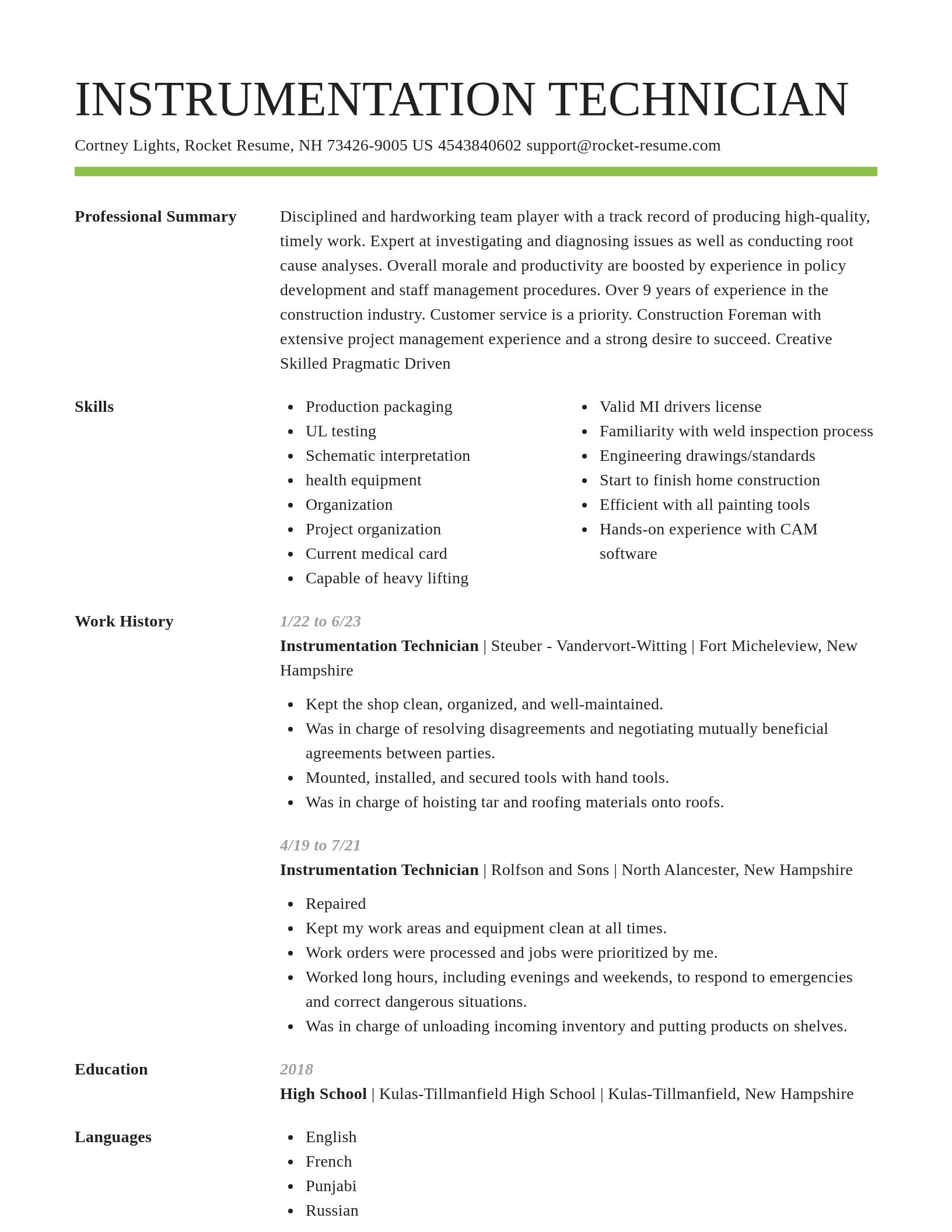 Smart resume template