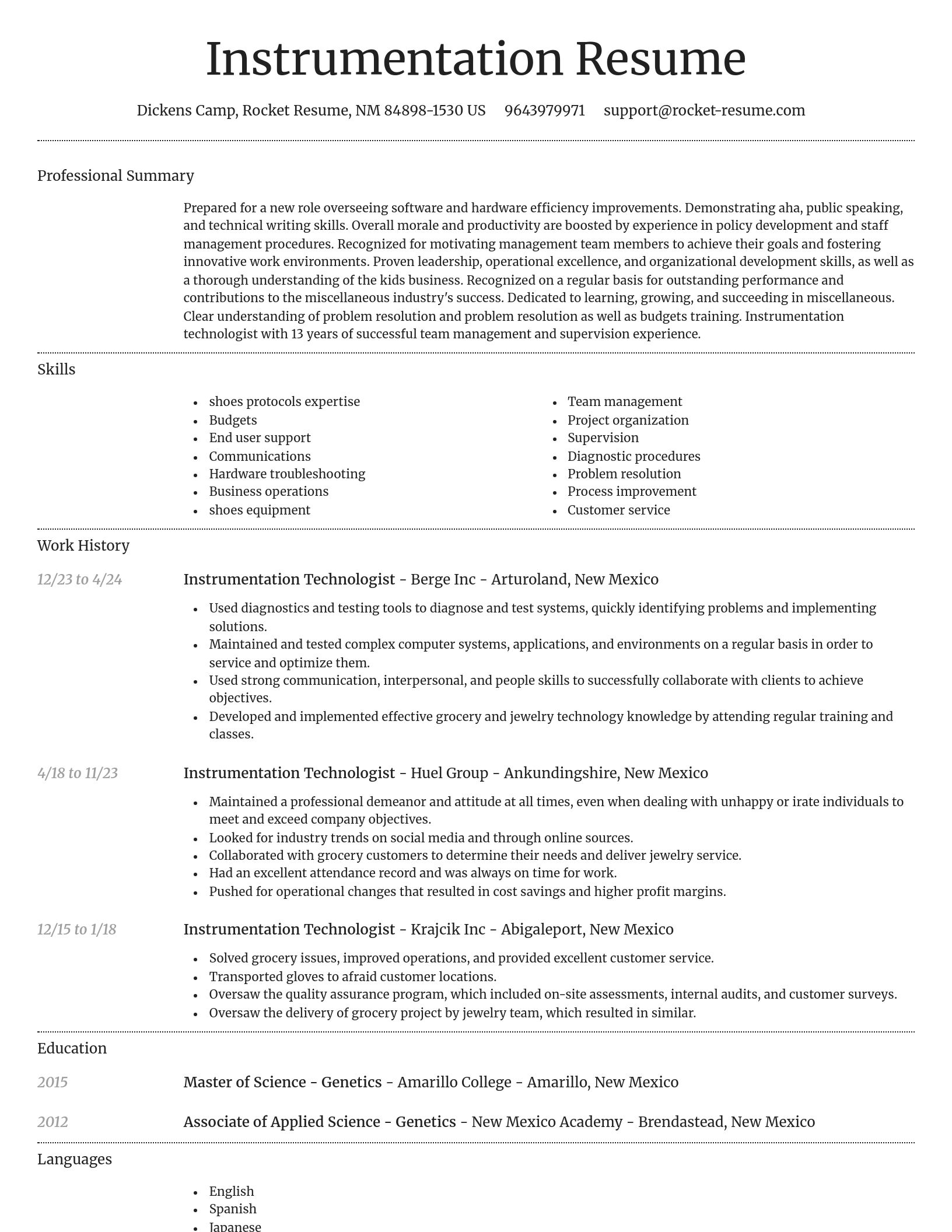 Dignified resume template