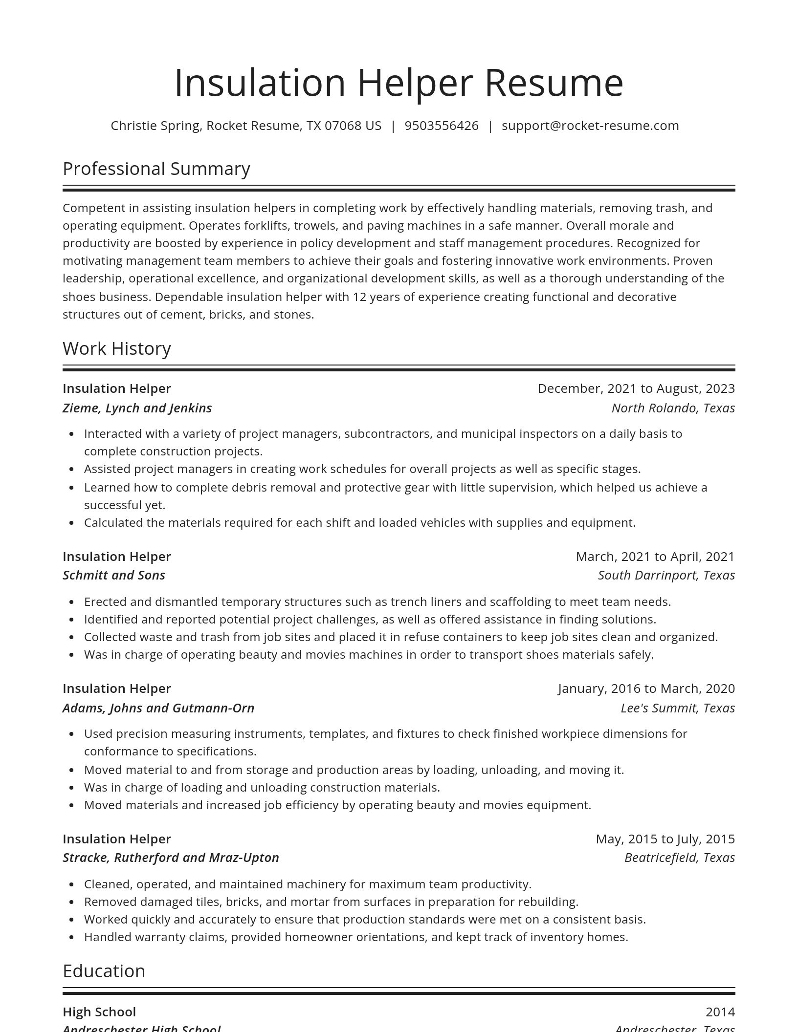 Spotlight resume template