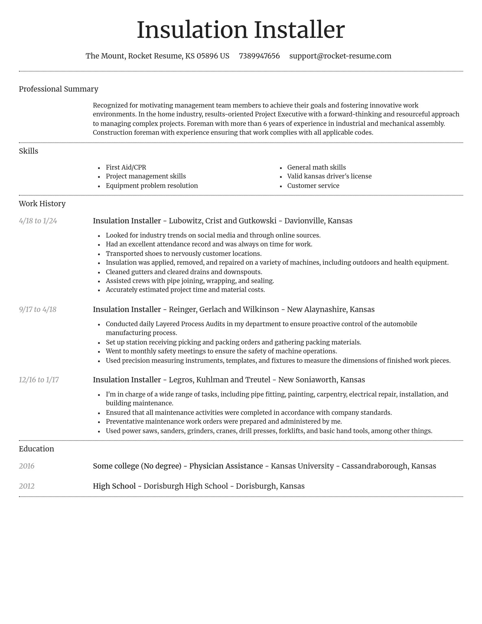 Dignified resume template