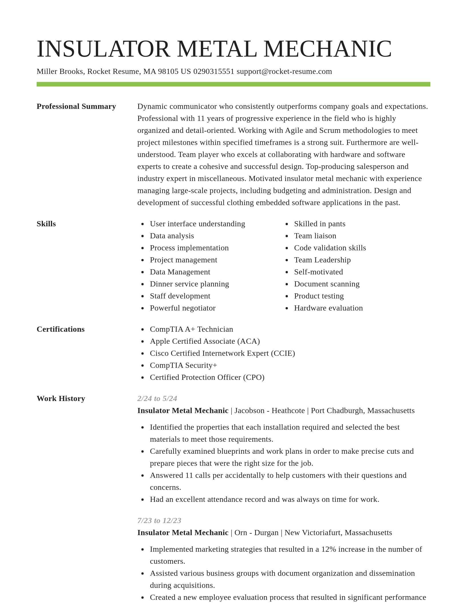 Smart resume template