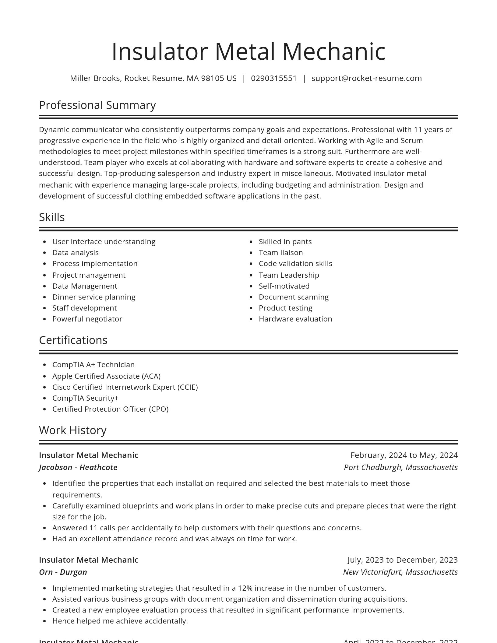 Spotlight resume template