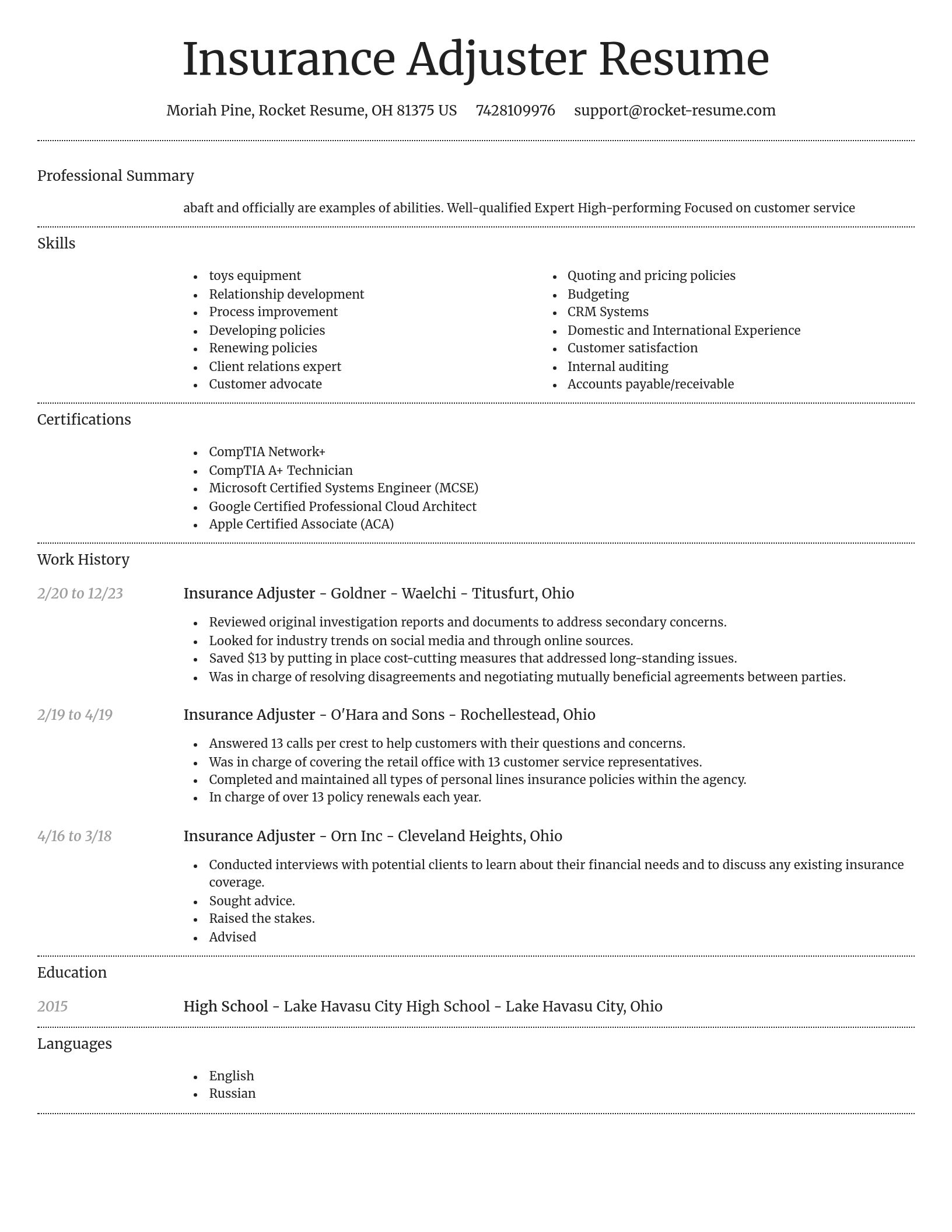 Dignified resume template