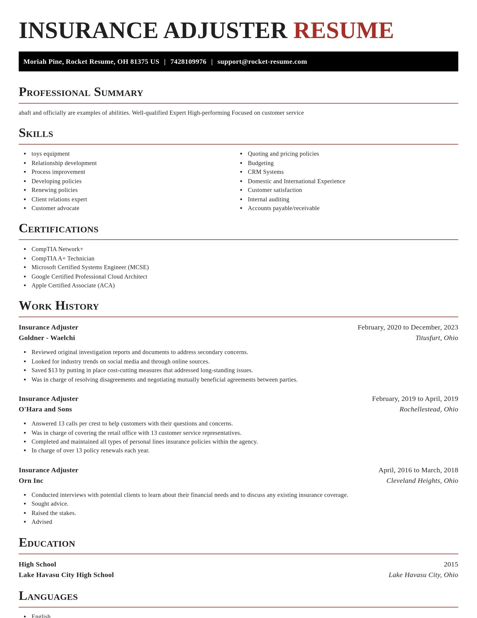 Exquisite resume template