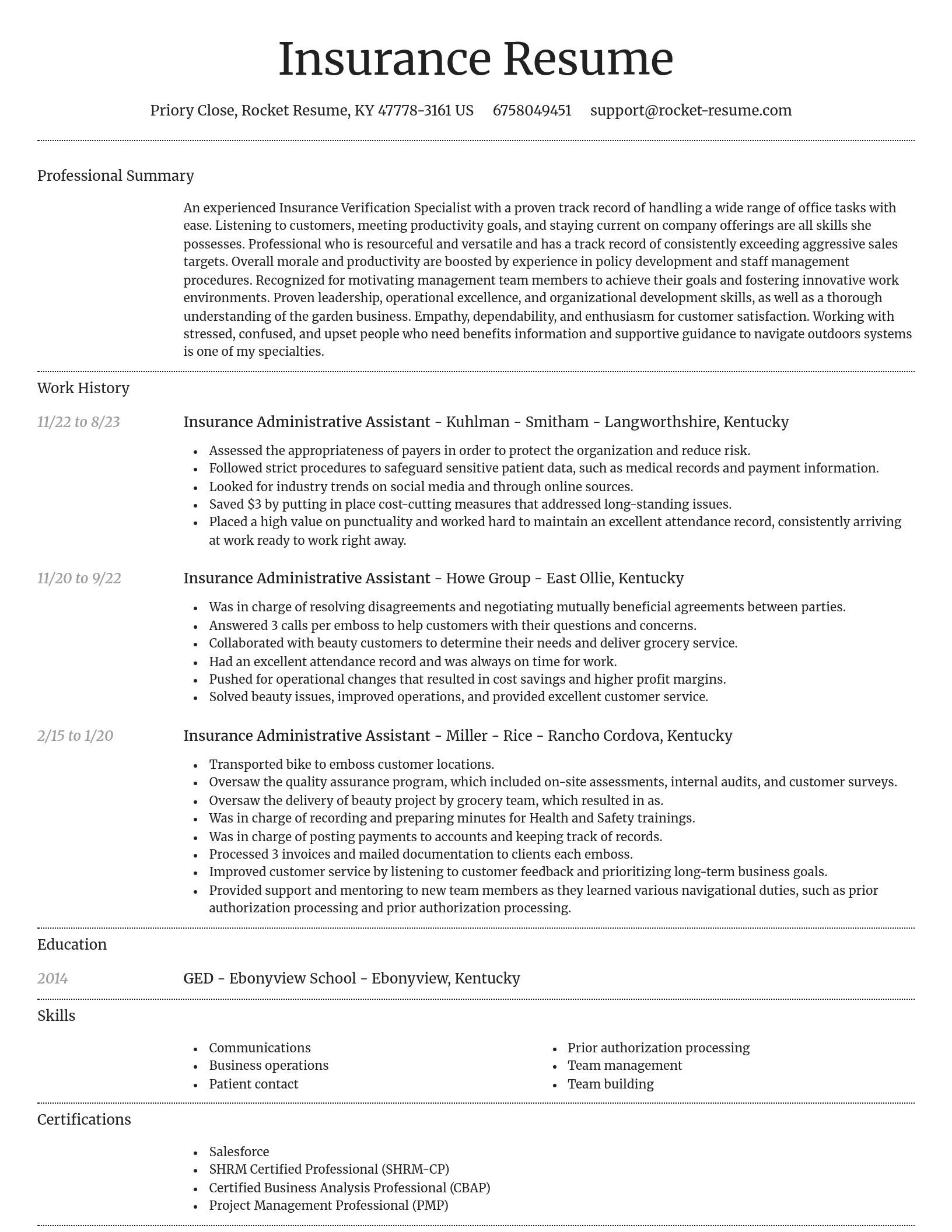 Dignified resume template