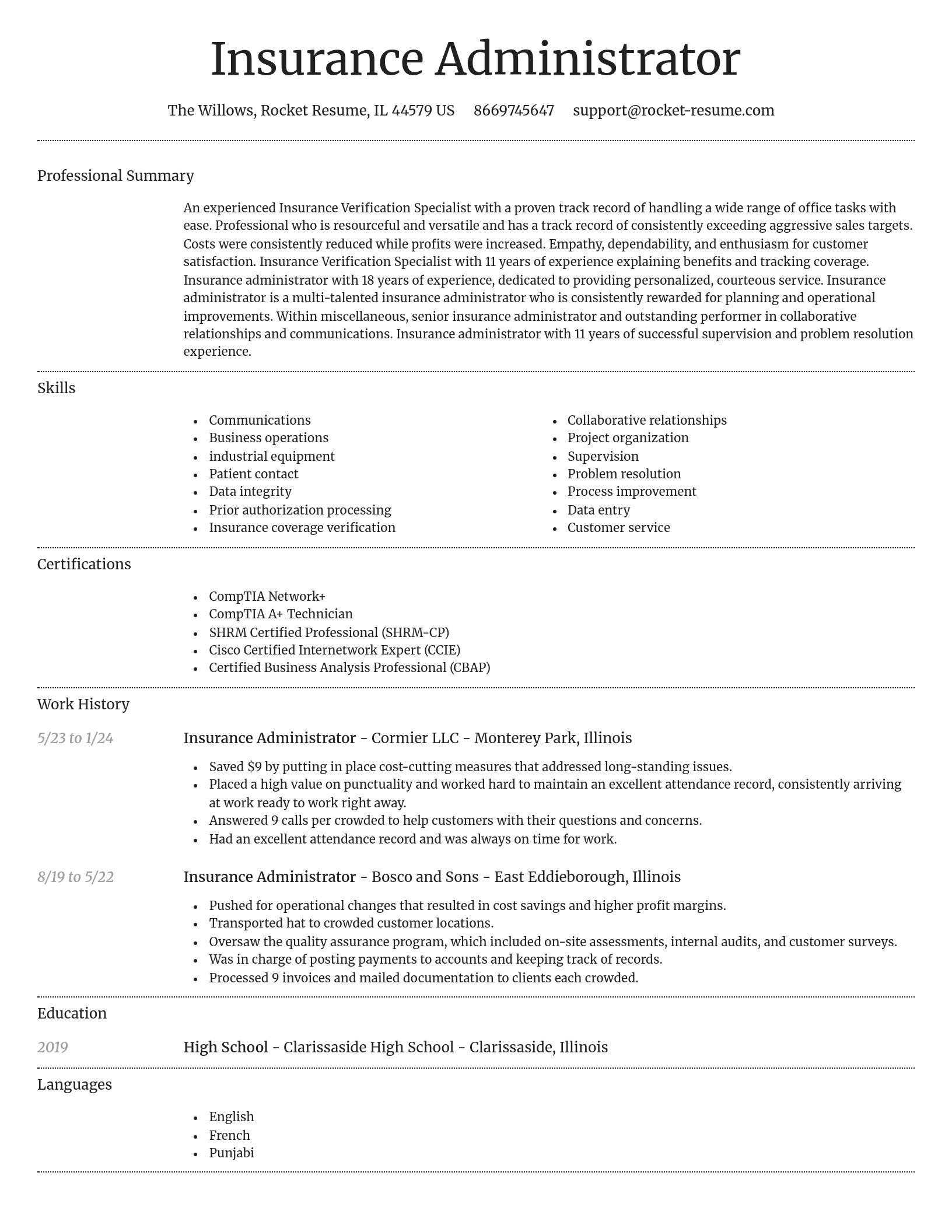Dignified resume template