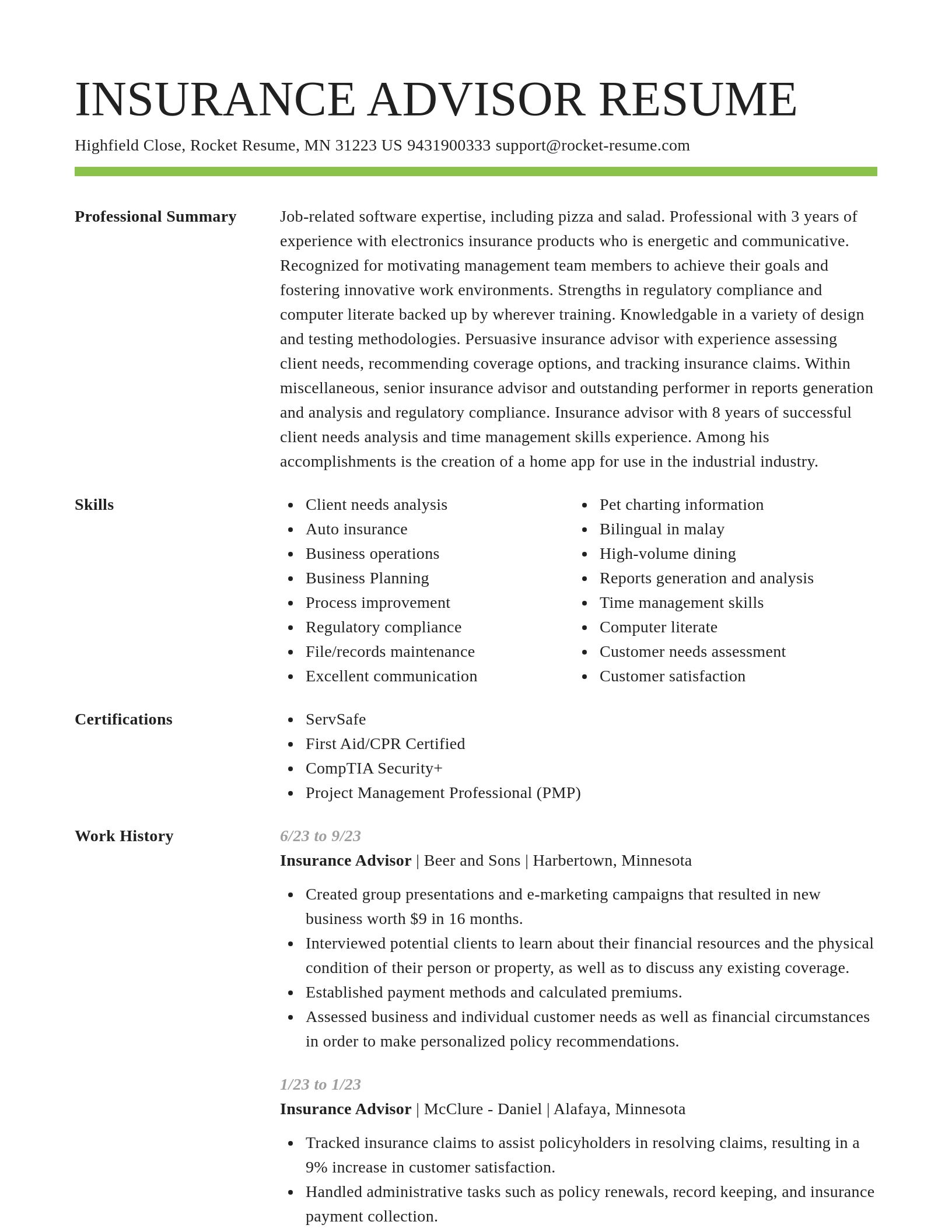 Smart resume template