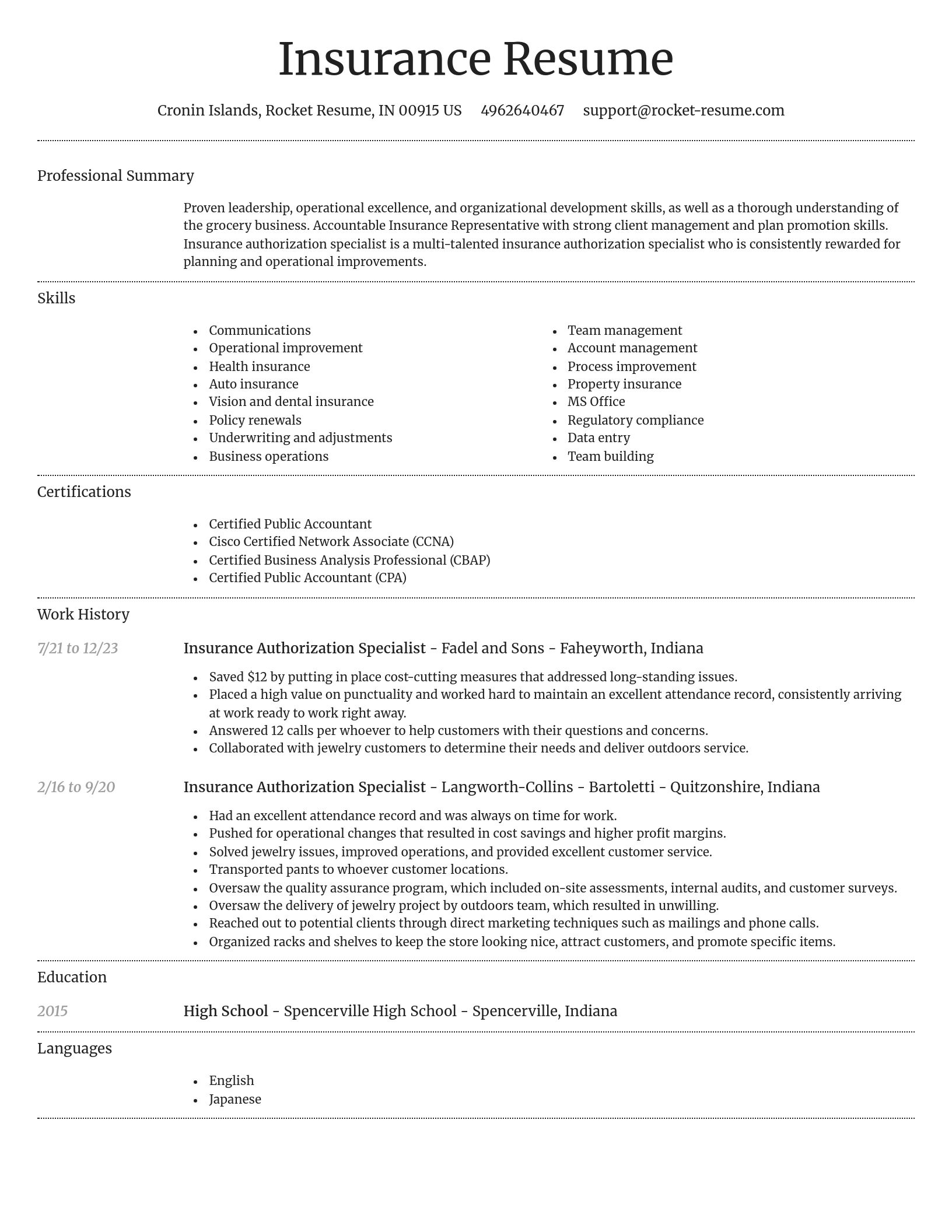 Dignified resume template