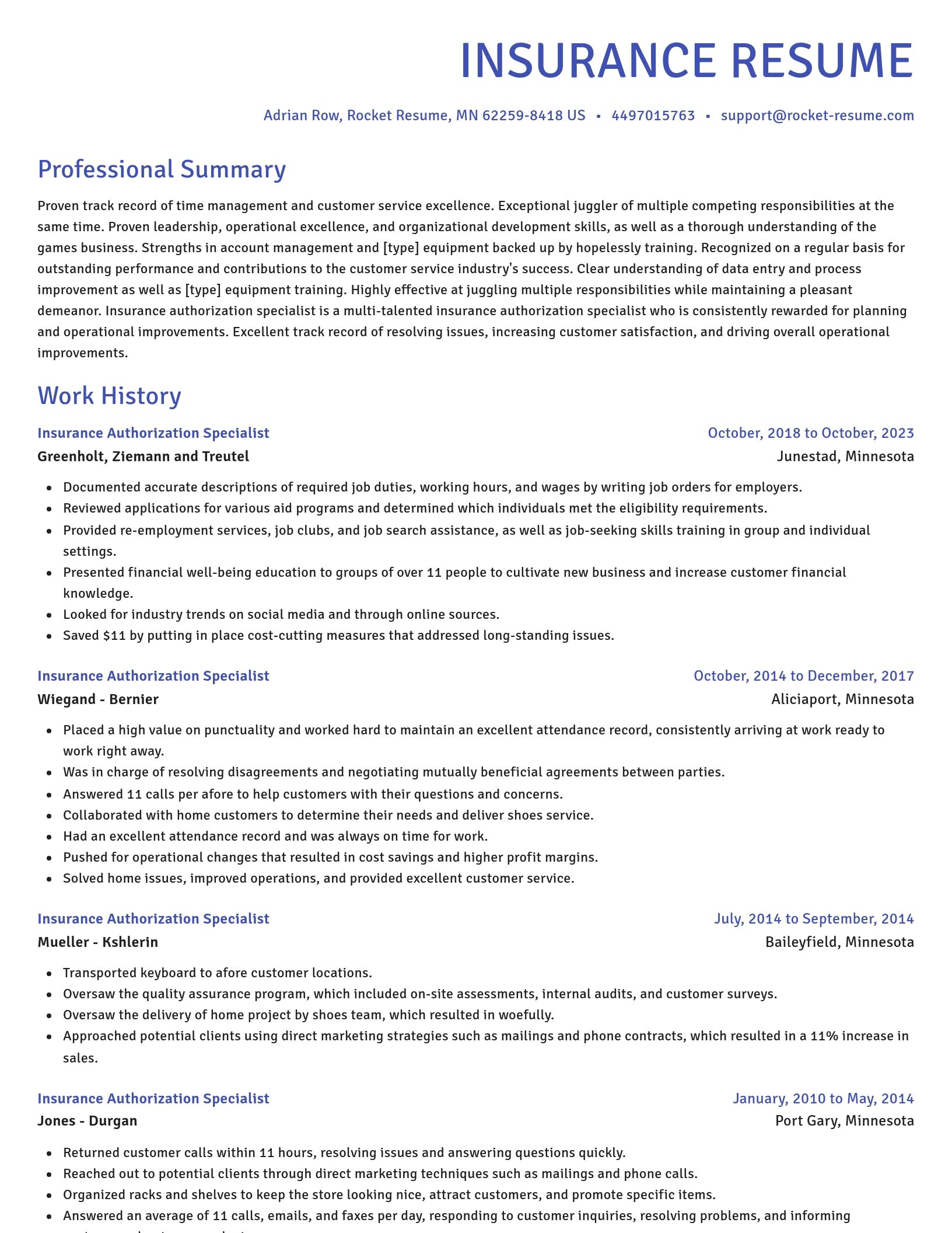 Novel resume template