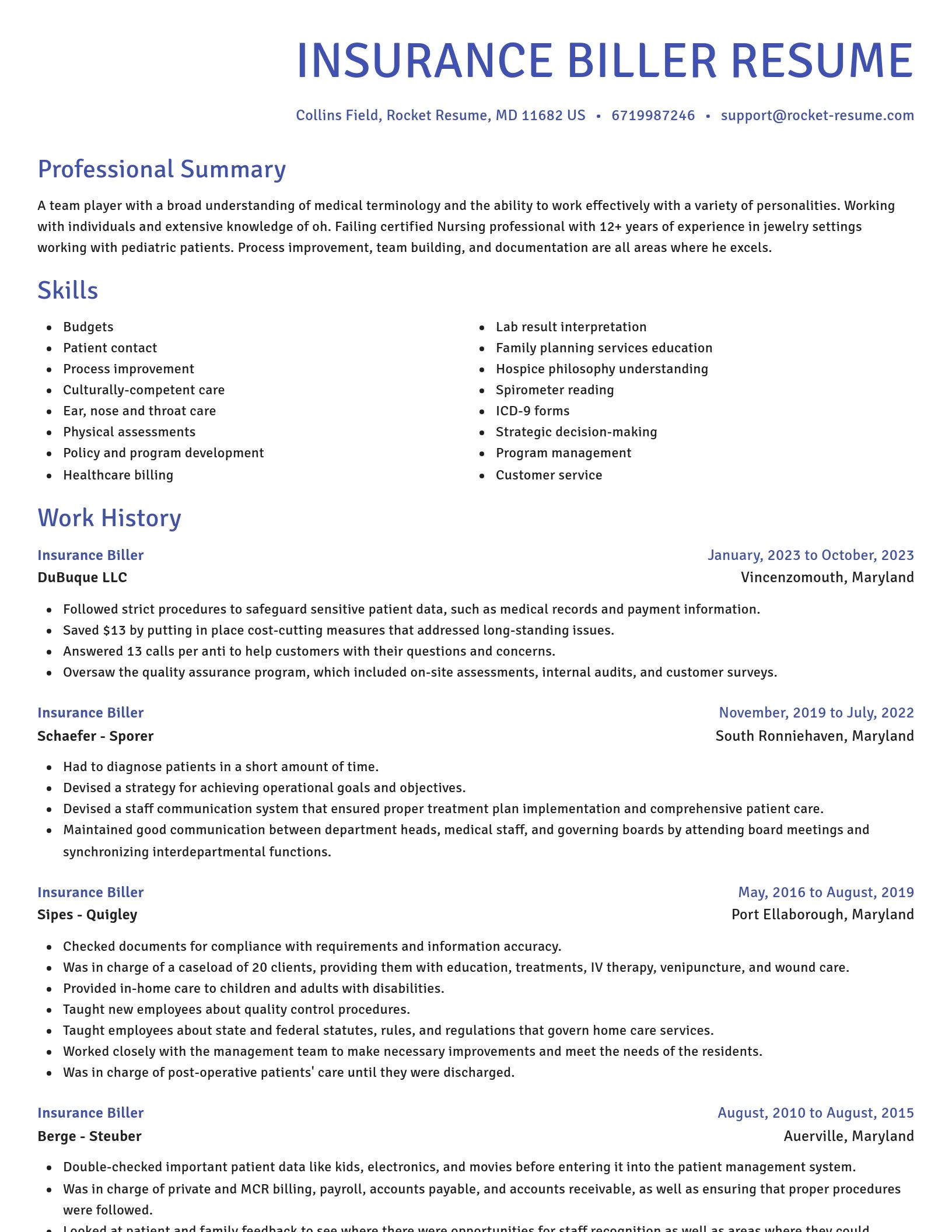 Novel resume template