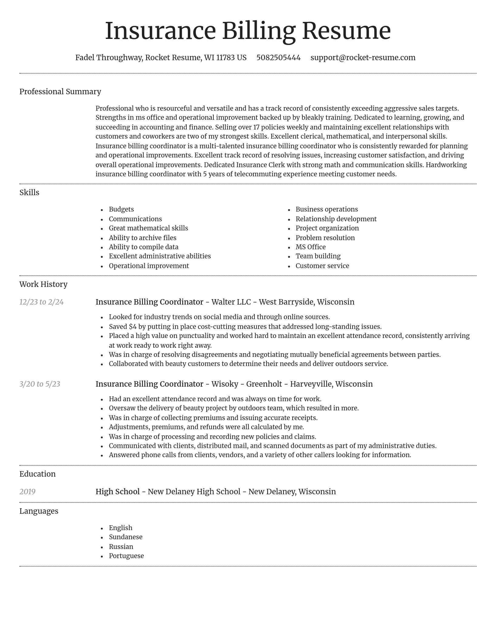 Dignified resume template