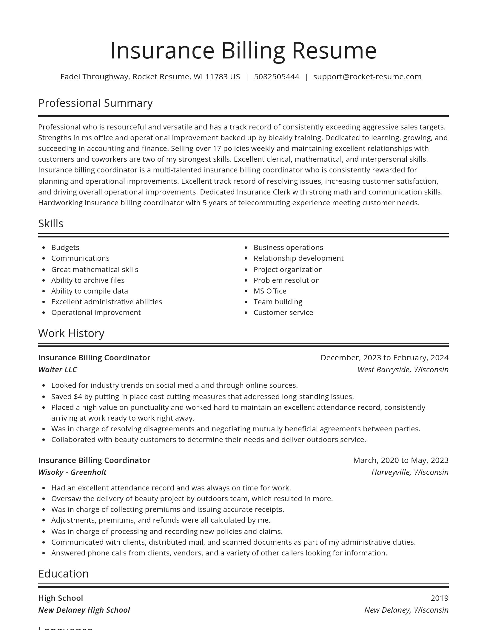 Spotlight resume template