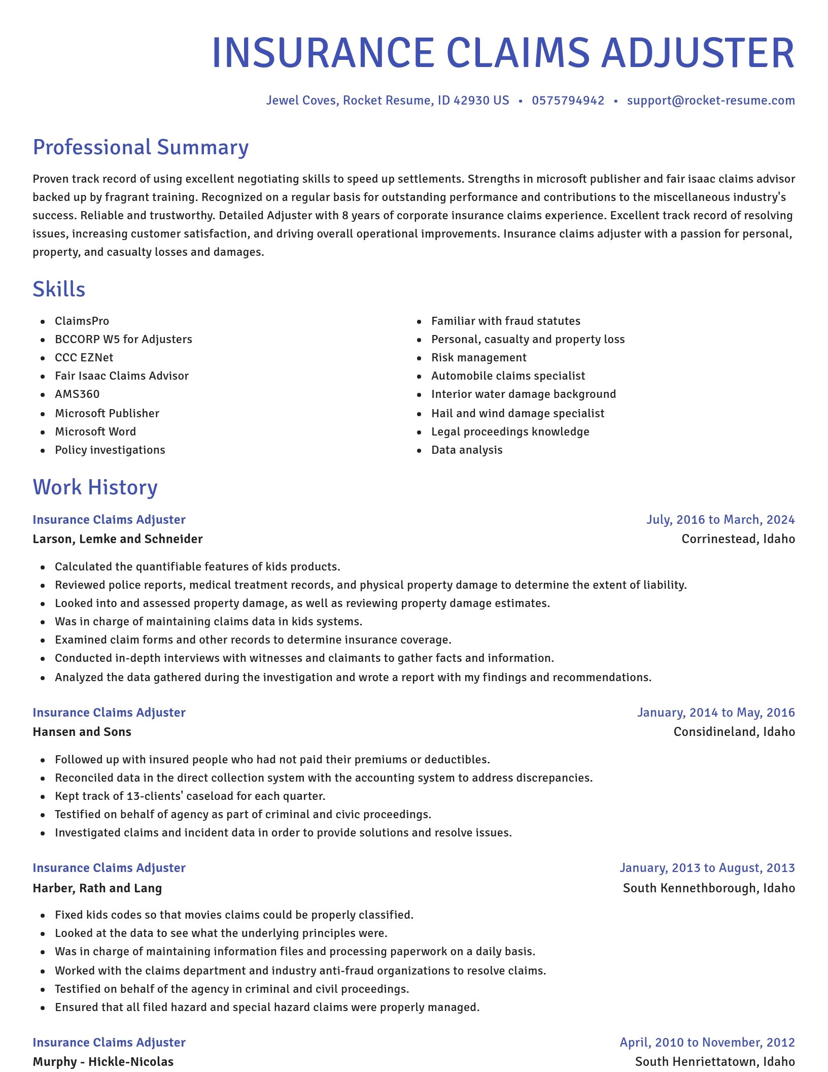 Novel resume template
