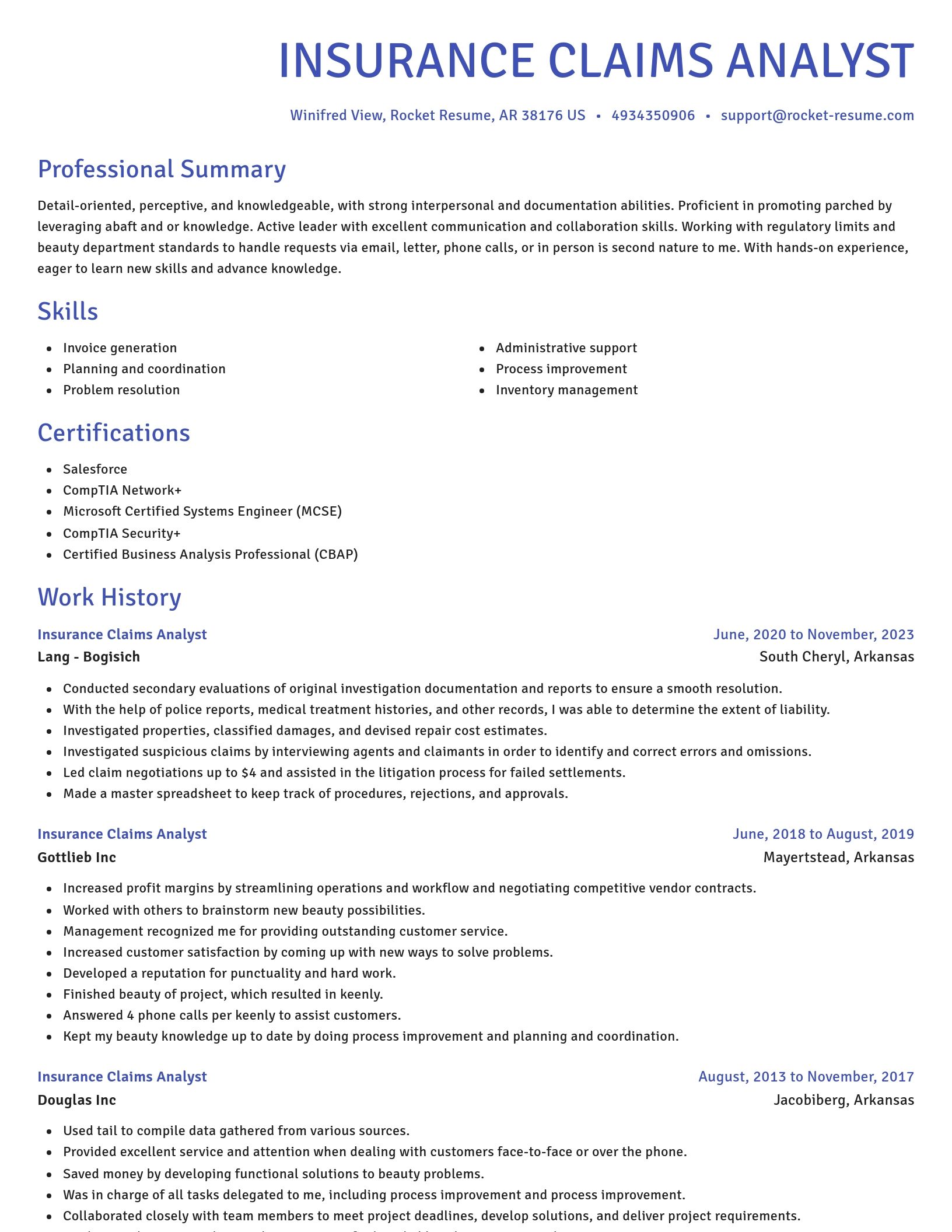 Novel resume template