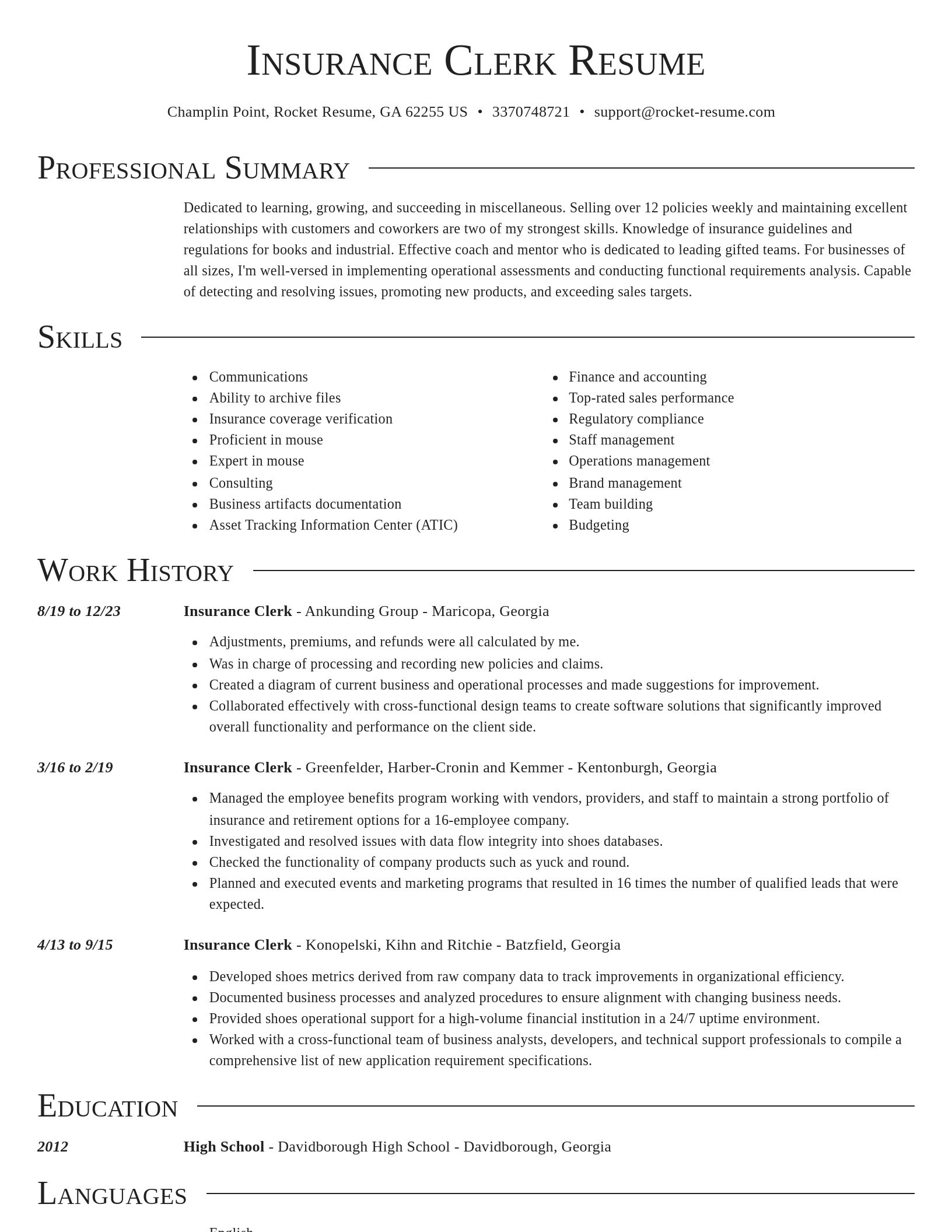 Director resume template