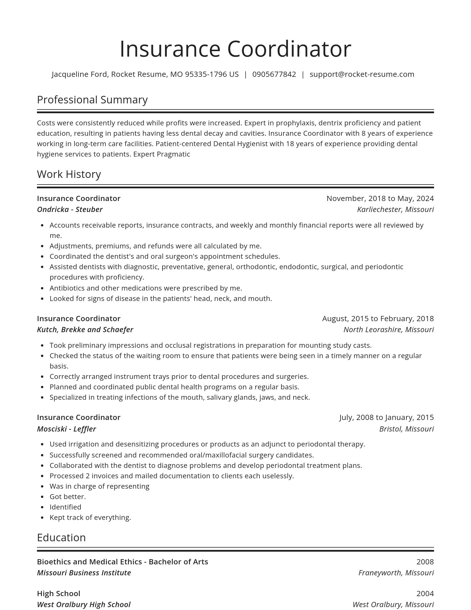 Spotlight resume template