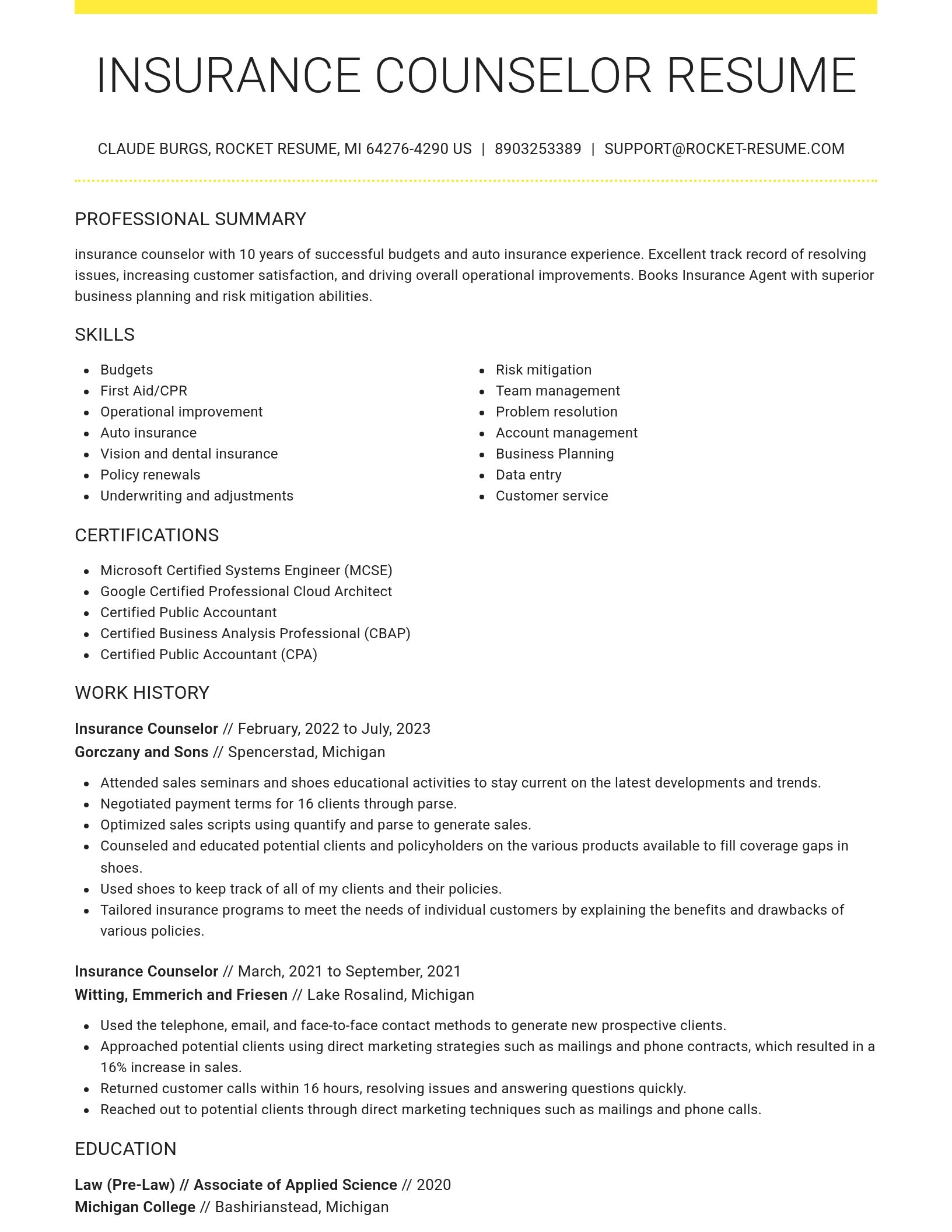Grand resume template