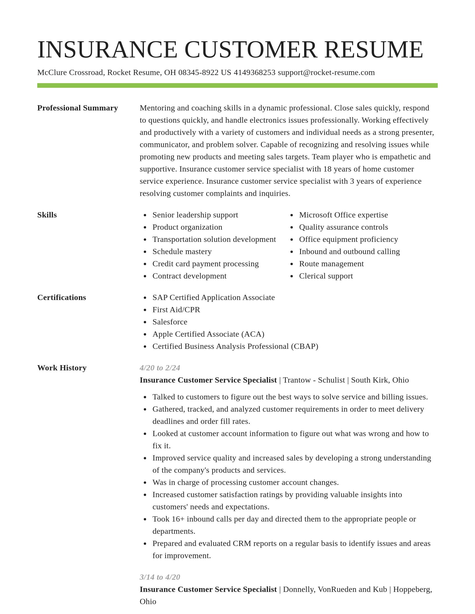 Smart resume template