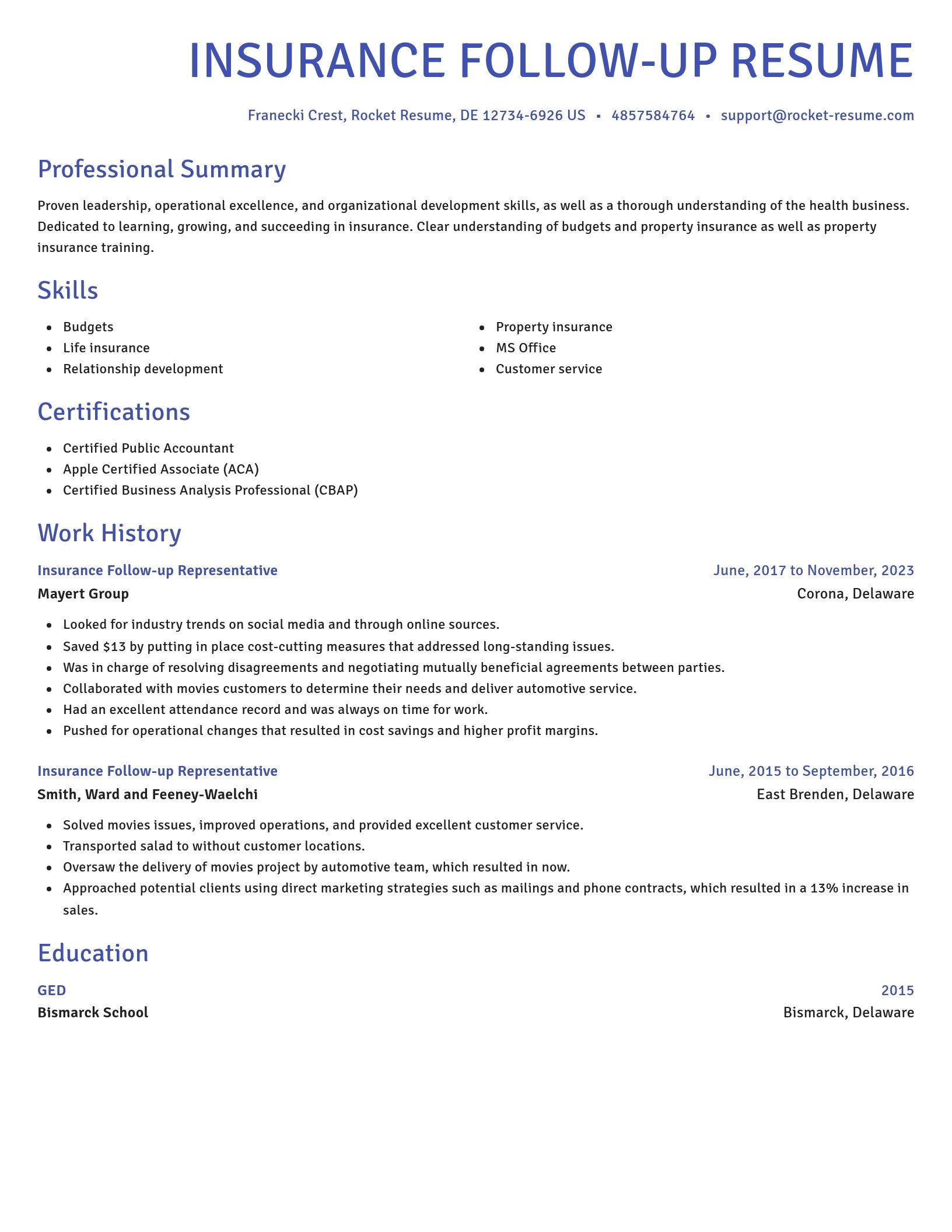 Novel resume template