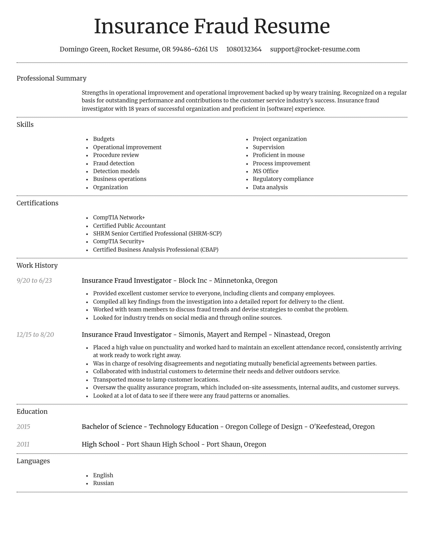 Dignified resume template