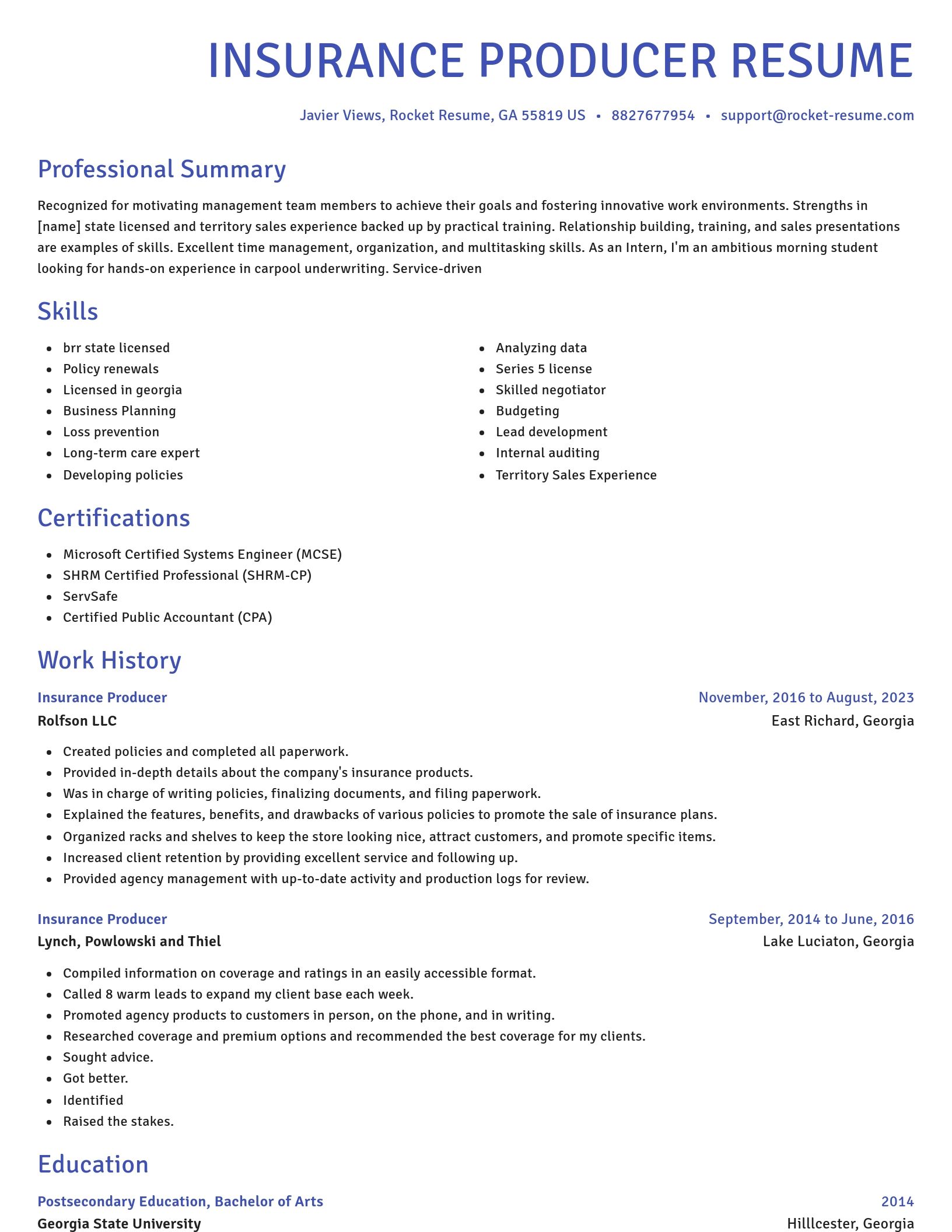 Novel resume template