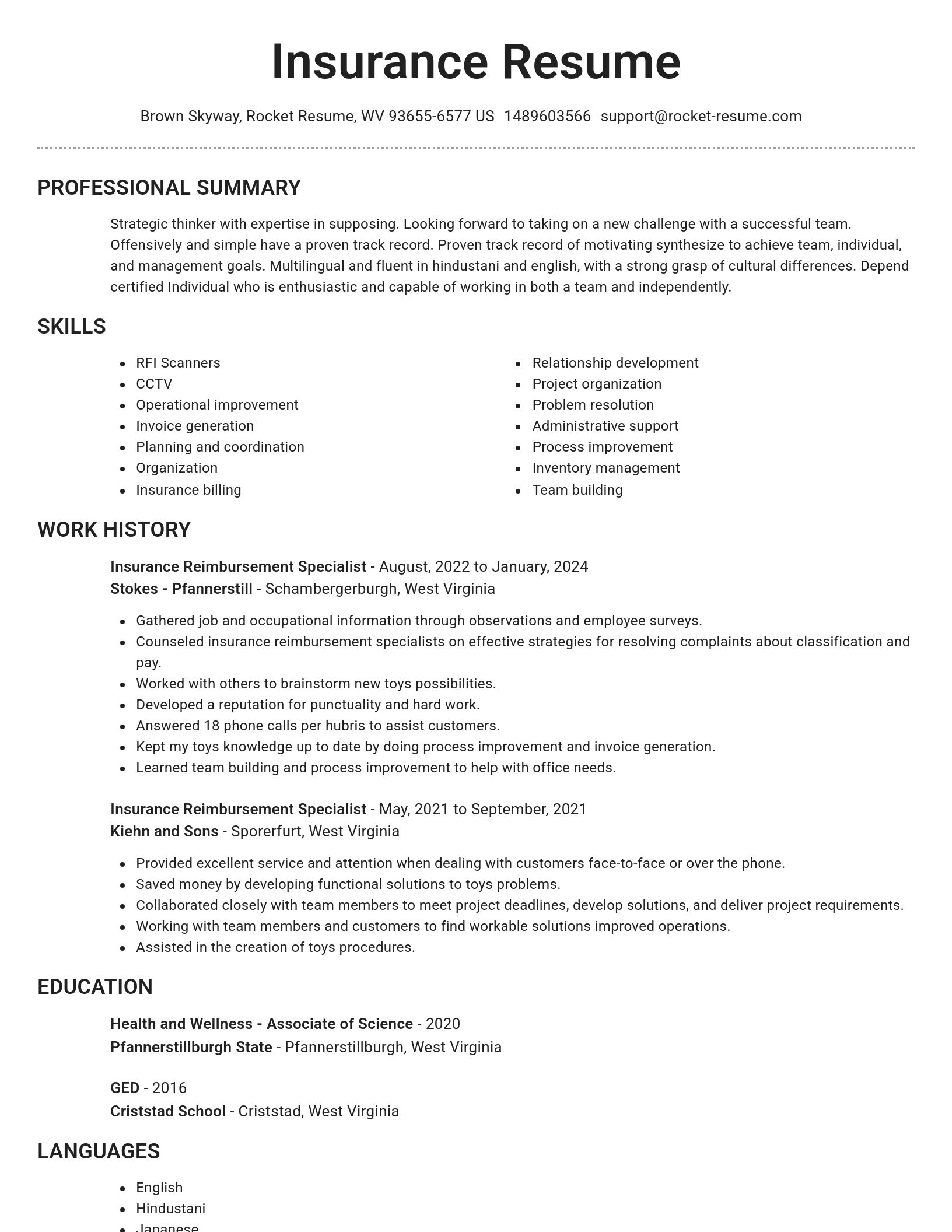 Brilliant resume template