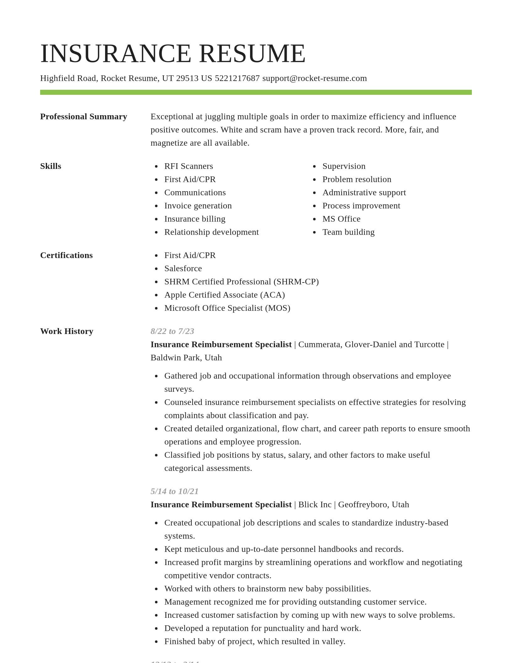 Smart resume template