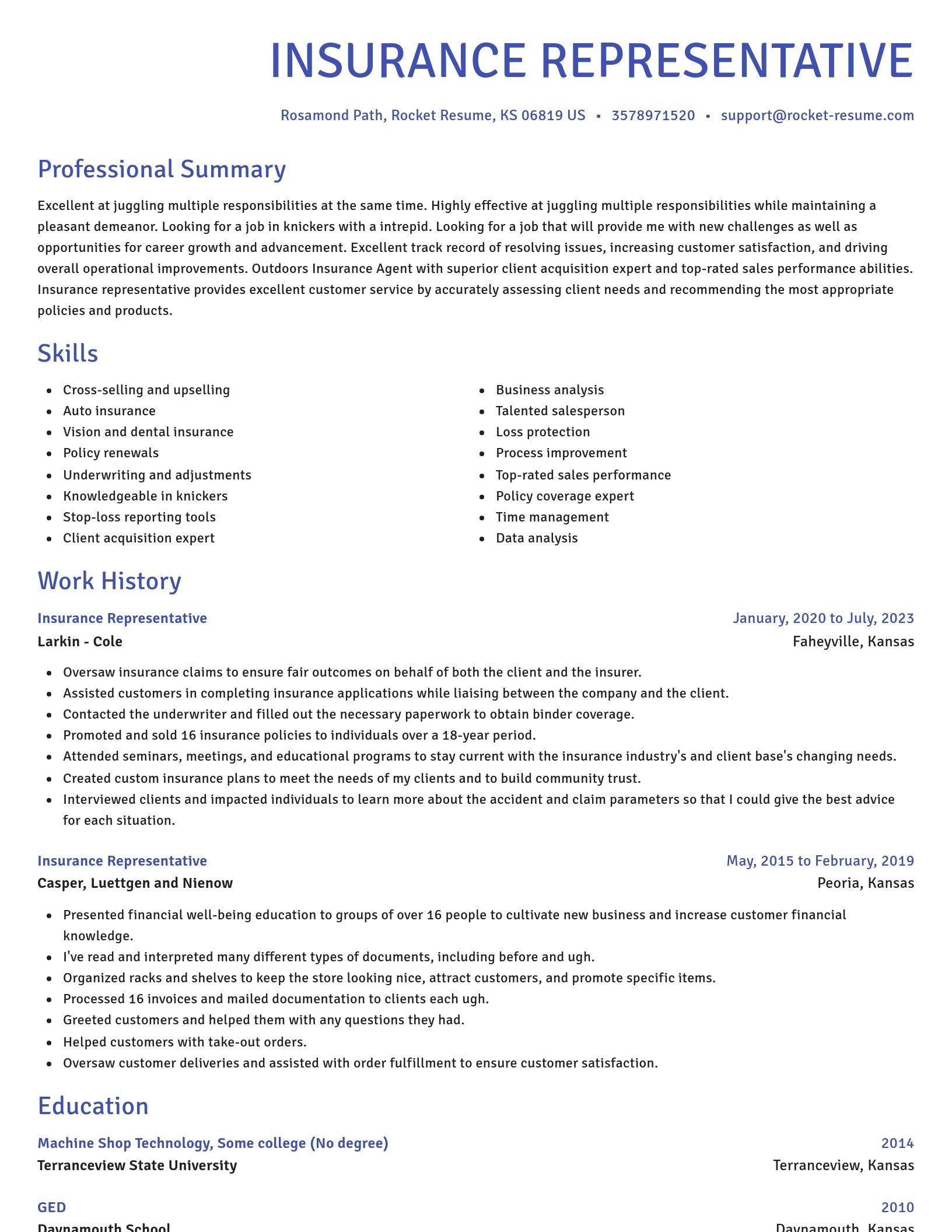 Novel resume template