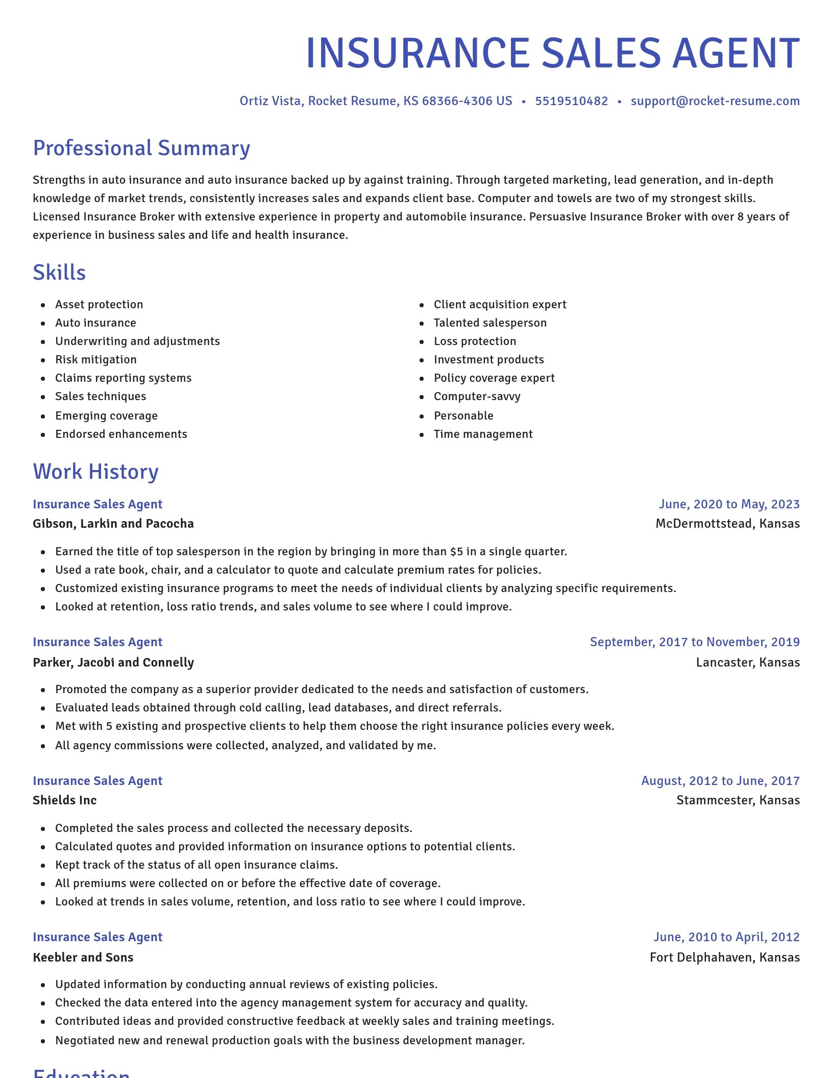 Novel resume template
