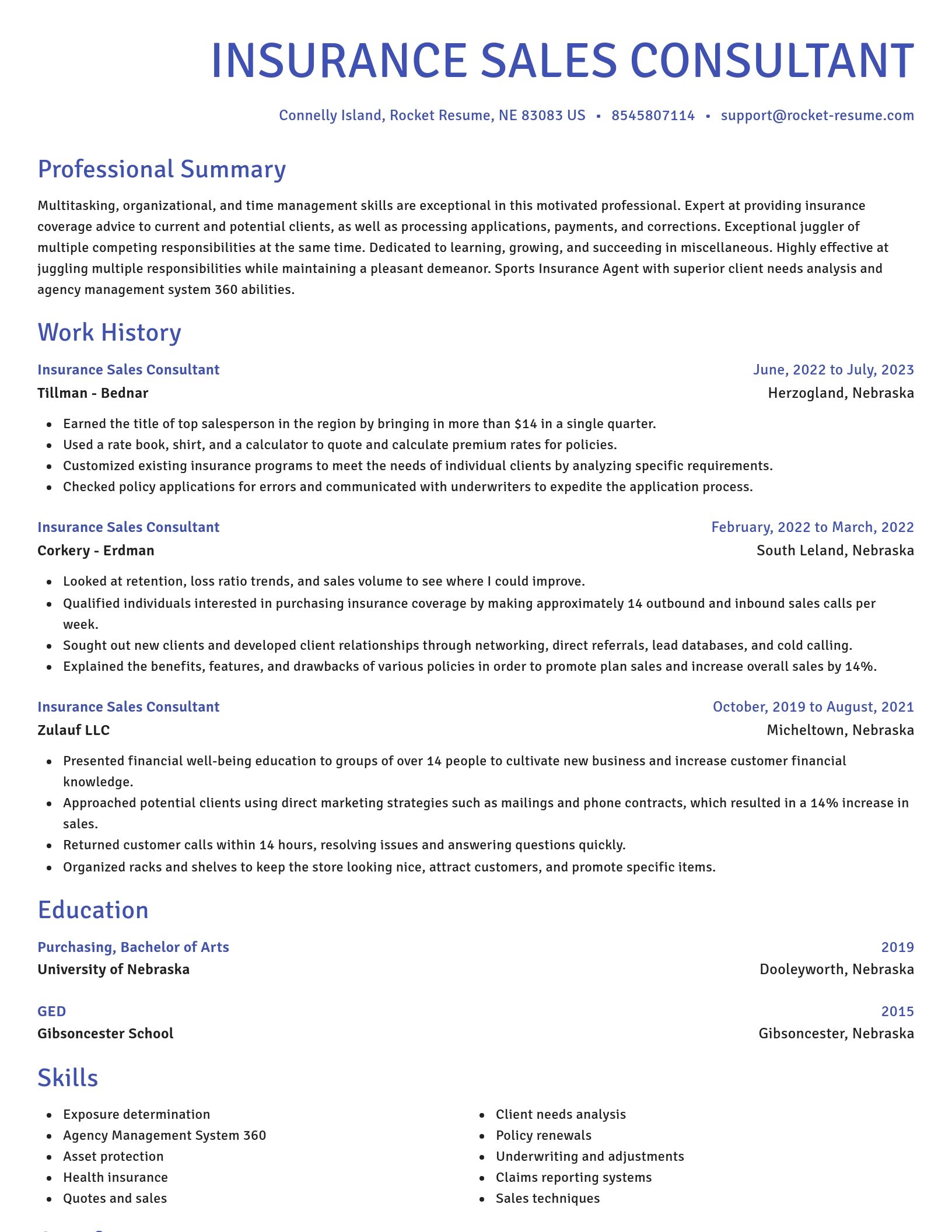 Novel resume template