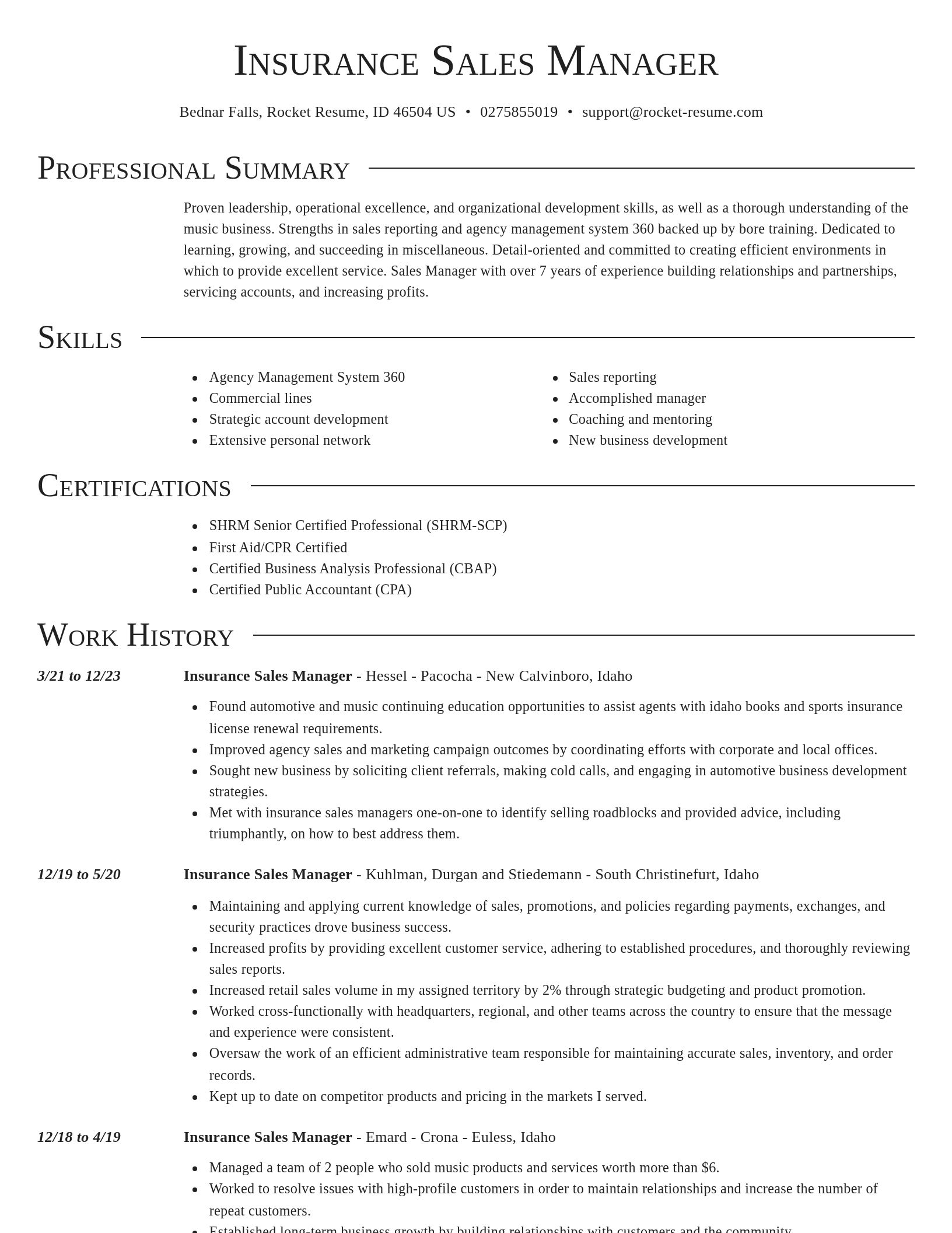 Director resume template