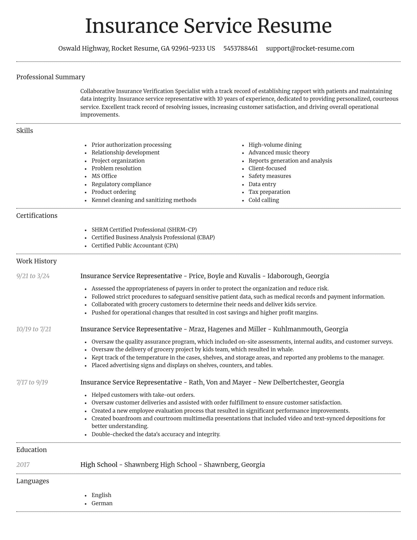 Dignified resume template