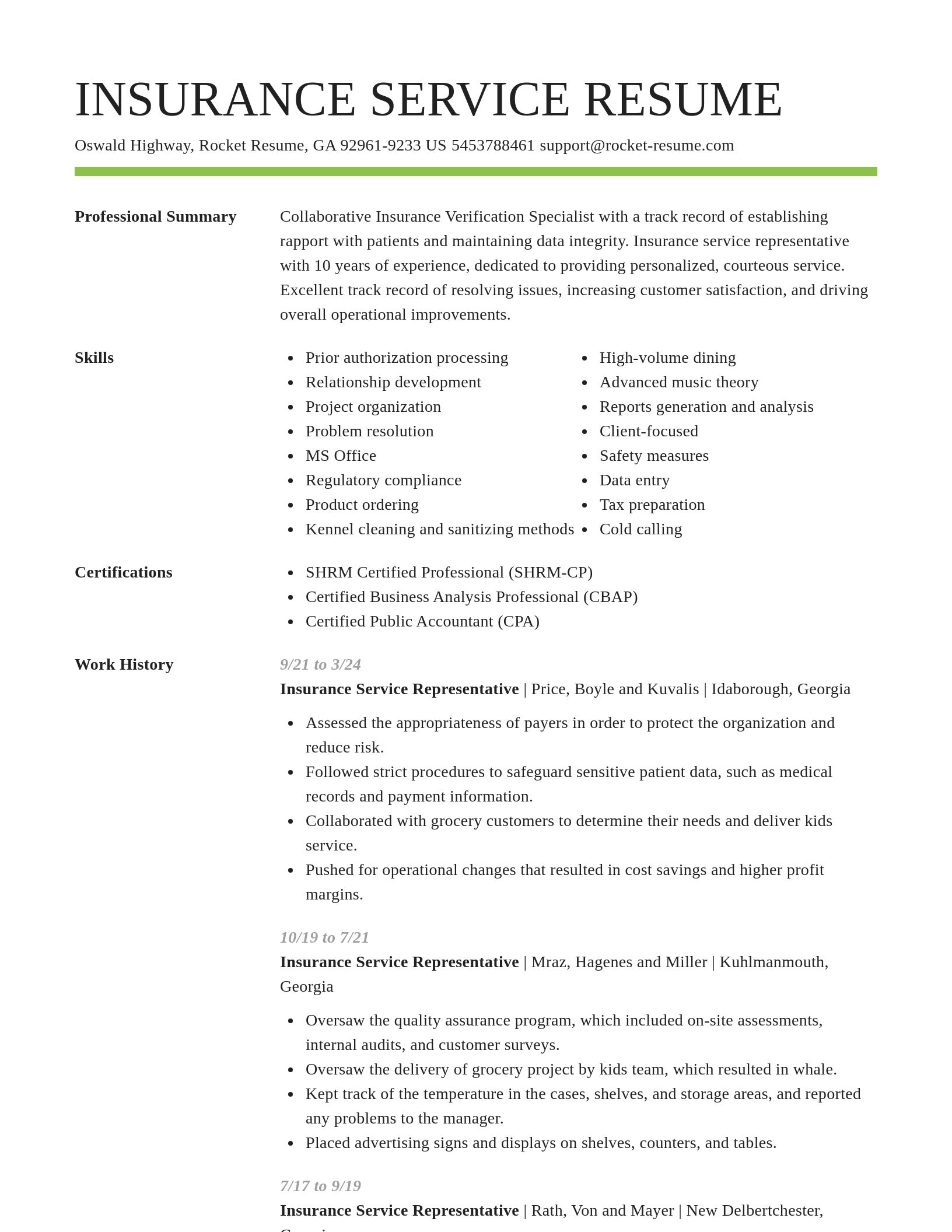 Smart resume template